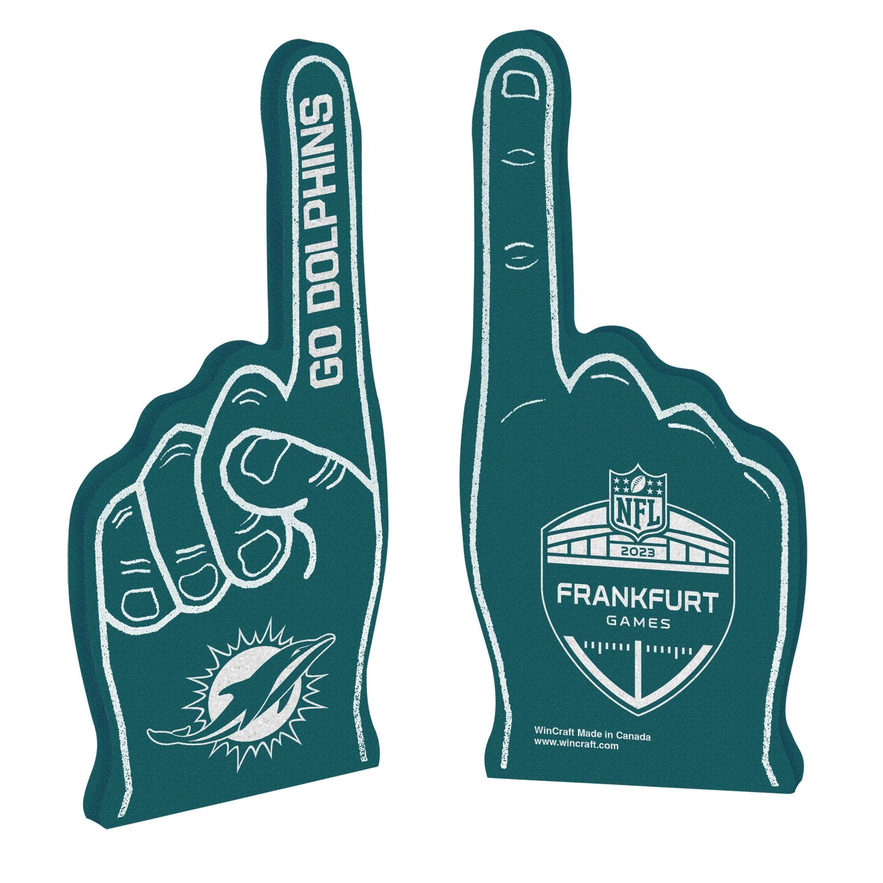 WinCraft Wanddekoobjekt NFL Frankfurt Game Miami Dolphins Foam Finger Wink