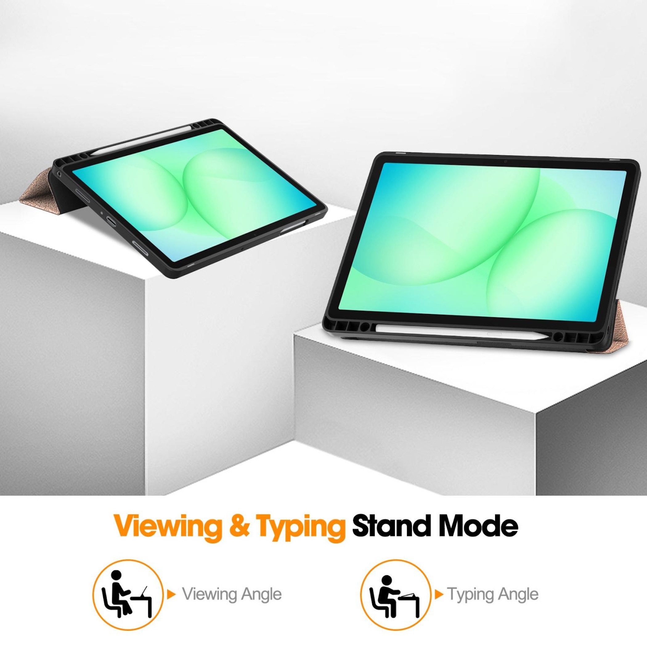 Wigento Tablet-Hülle Tablet Hülle für Samsung Galaxy Tab A11+ A9+ Plus Smart Schutz Cover, 3-Fach Halterung, Kratzfest, Leicht