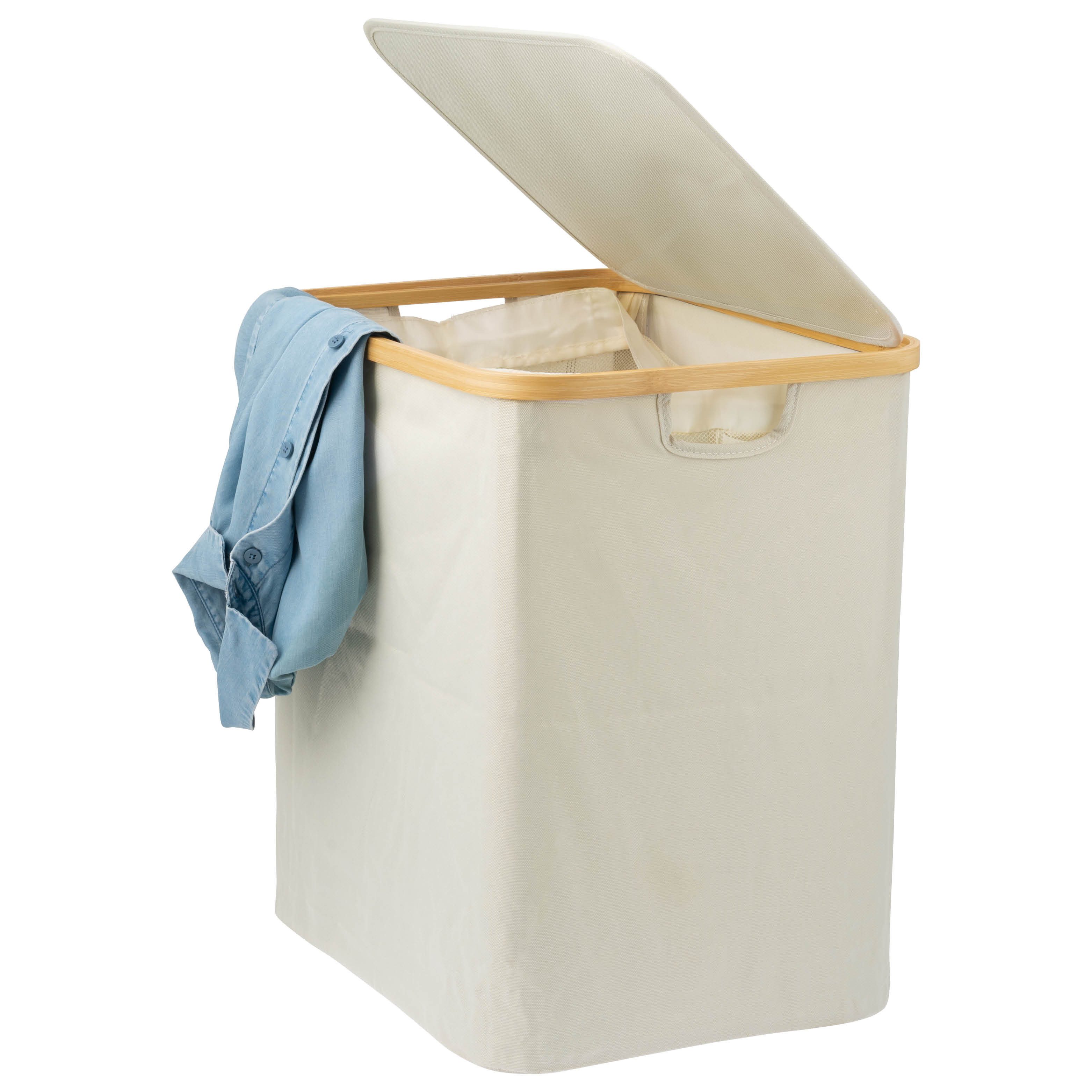 bremermann Wäschekorb Wäschesammler mit herausnehmbarem Sack und Deckel, ca. 60 Liter (1 St)