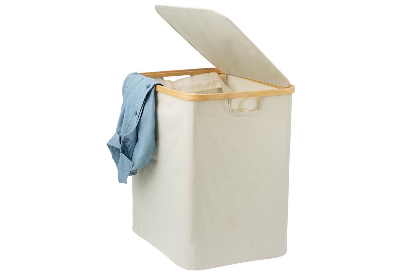 bremermann Wäschekorb Wäschesammler mit herausnehmbarem Sack und Deckel, ca. 60 Liter (1 St)