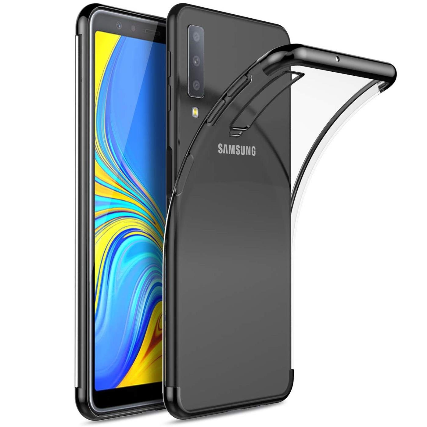 CoolGadget Handyhülle »Slim Case Farbrand für Samsung Galaxy A7 2018« 6  Zoll, Hülle Silikon Cover für Samsung A7 2018 Schutzhülle
