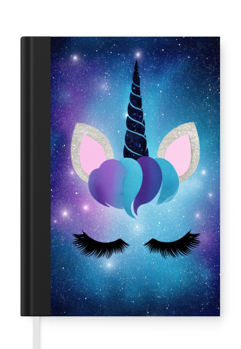 MuchoWow Notizbuch Einhorn - Sterne - Magie - Blau, Notebook, Notizblock a5, Tagebuch, Journal Liniert