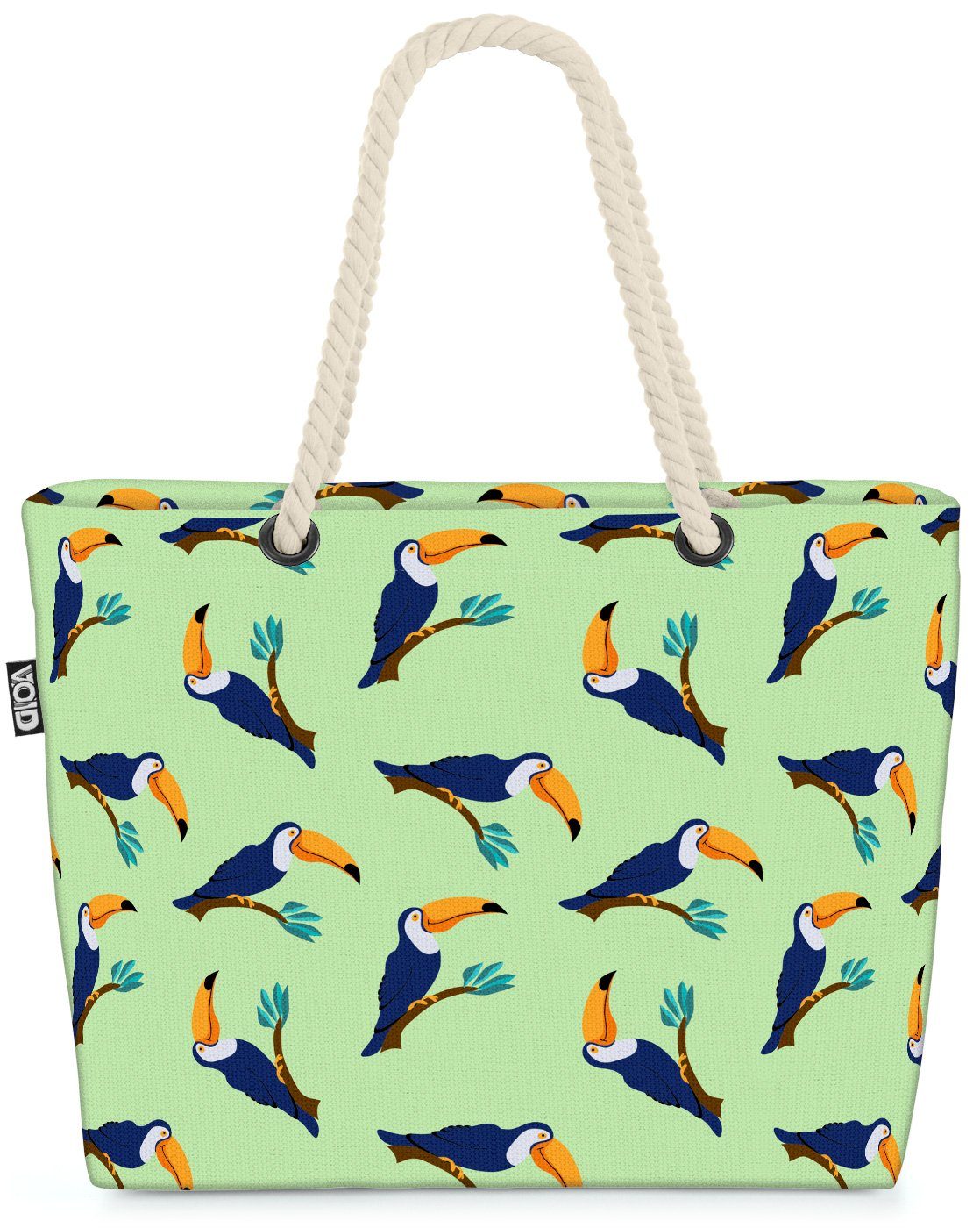 VOID Strandtasche (1-tlg), Tukan Safari Beach Bag Urwald Kinder Muster Vogel Zoo Tiere Dschungel Schnabel