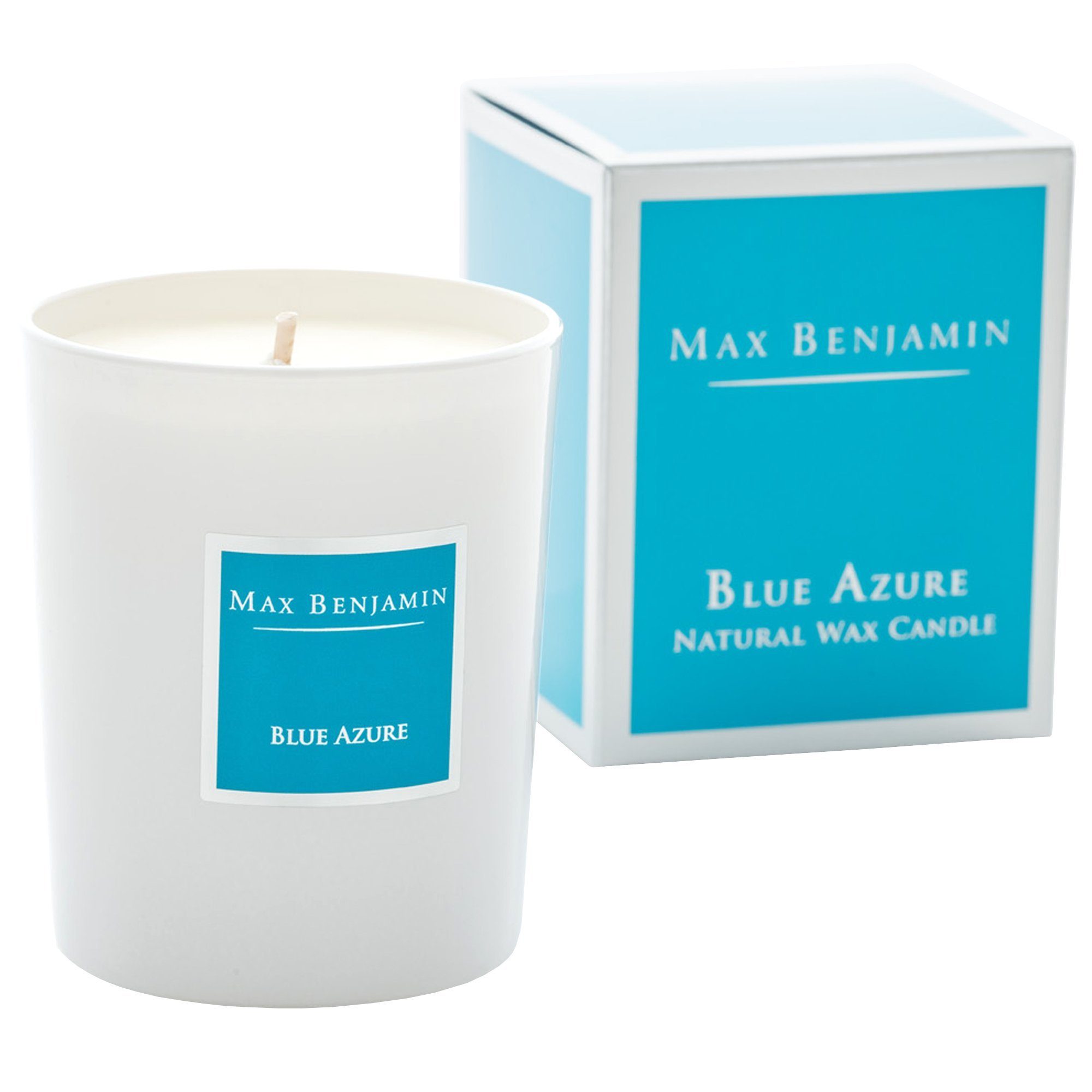 Max Benjamin Duftkerze Blue Azure; Wohlduftende Kerze in dekorativem Glas