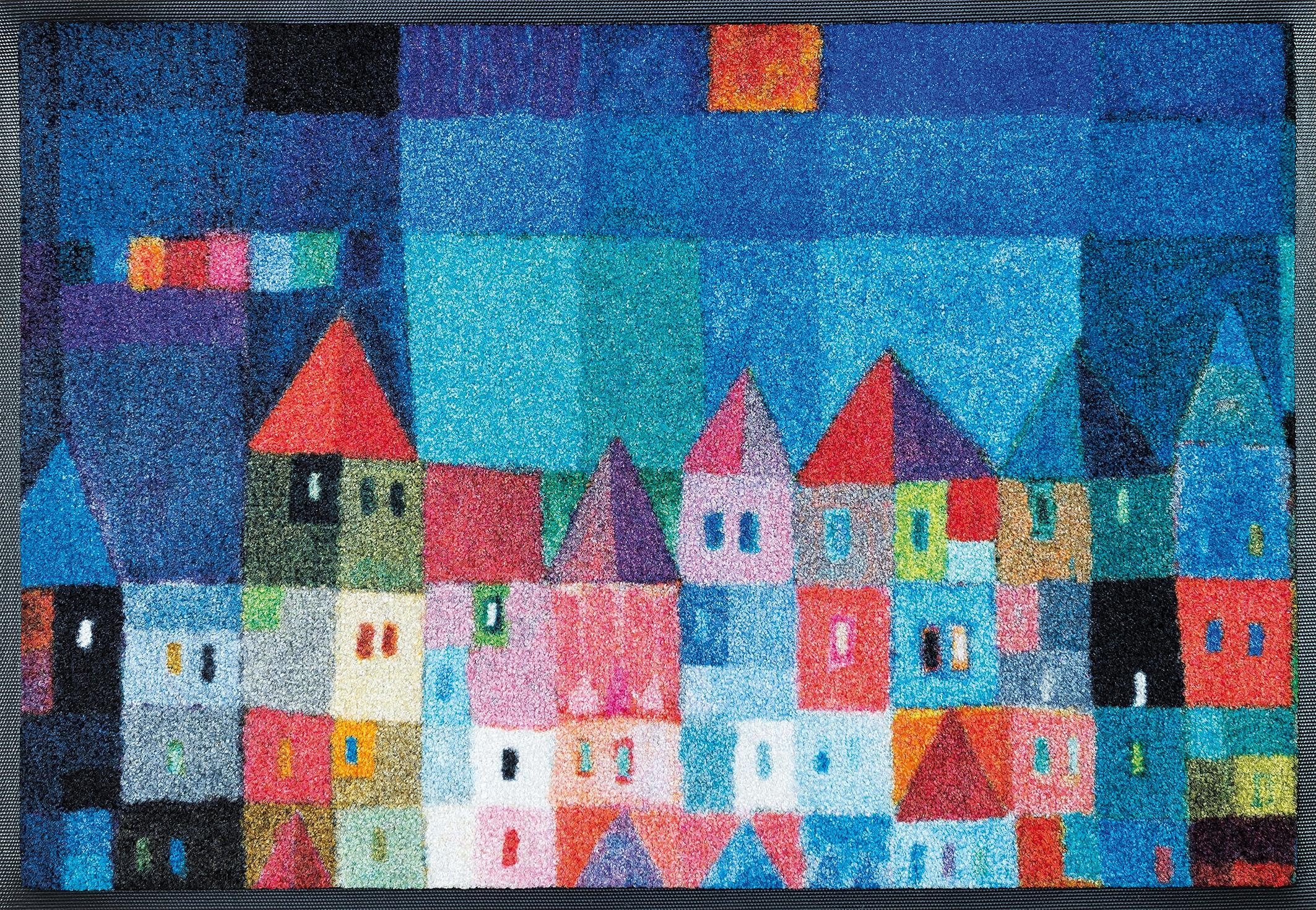 wash+dry by Kleen-Tex Fußmatte Colourful Houses, günstig online kaufen