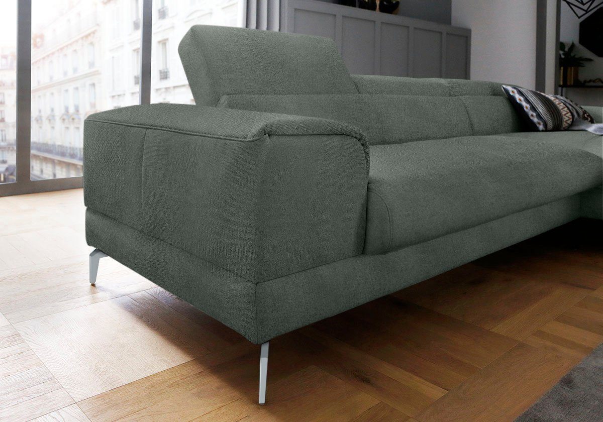 W.SCHILLIG Ecksofa 303cm Sitztiefenverstellung, Kopfteilverstellung, mit wahlweise piedroo, Breite