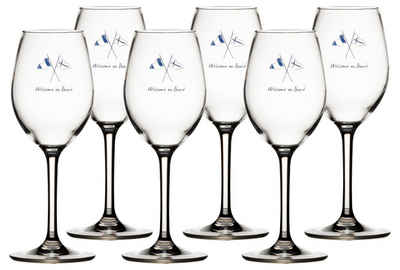 Marine Business Weinglas Weinglas Set 6 Stück, unzerbrechlich - Welcome On Board, Tritan