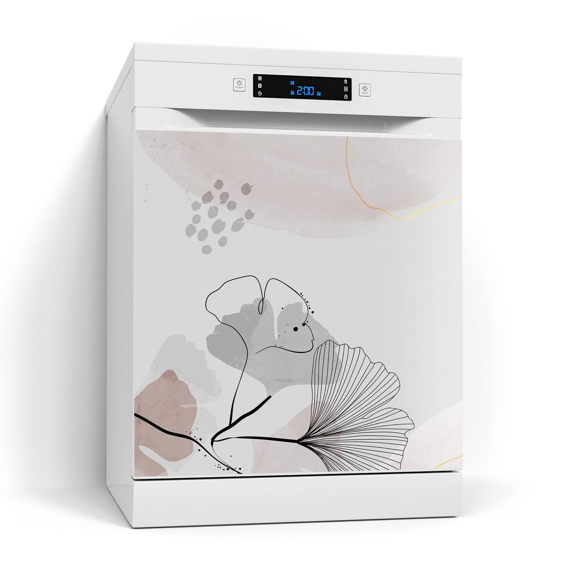 DEQORI Magnetfolie 'Dekorativer Gingko-Banner', Spülmaschine Magnetmatte magnetisch Magnetfolie Folie Schutz