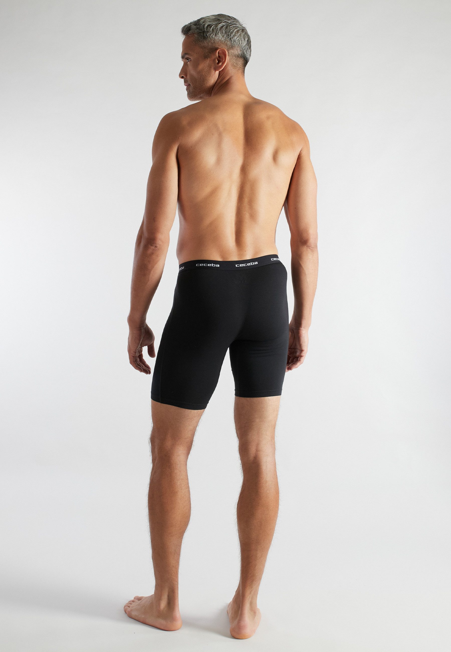 CECEBA Langer Boxer CECEBA Herren Cyclist schwarz uni 2er Pack (2-St) – Bild 3 von 4