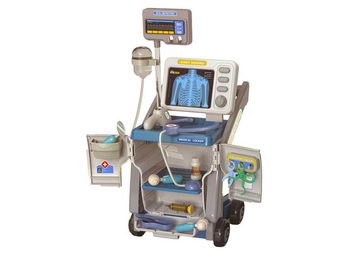 LEAN Toys Spielzeug-Arztkoffer Ärzteset Stethoskop Kunststoff Batteriebetrieben Lernspielzeug Räder