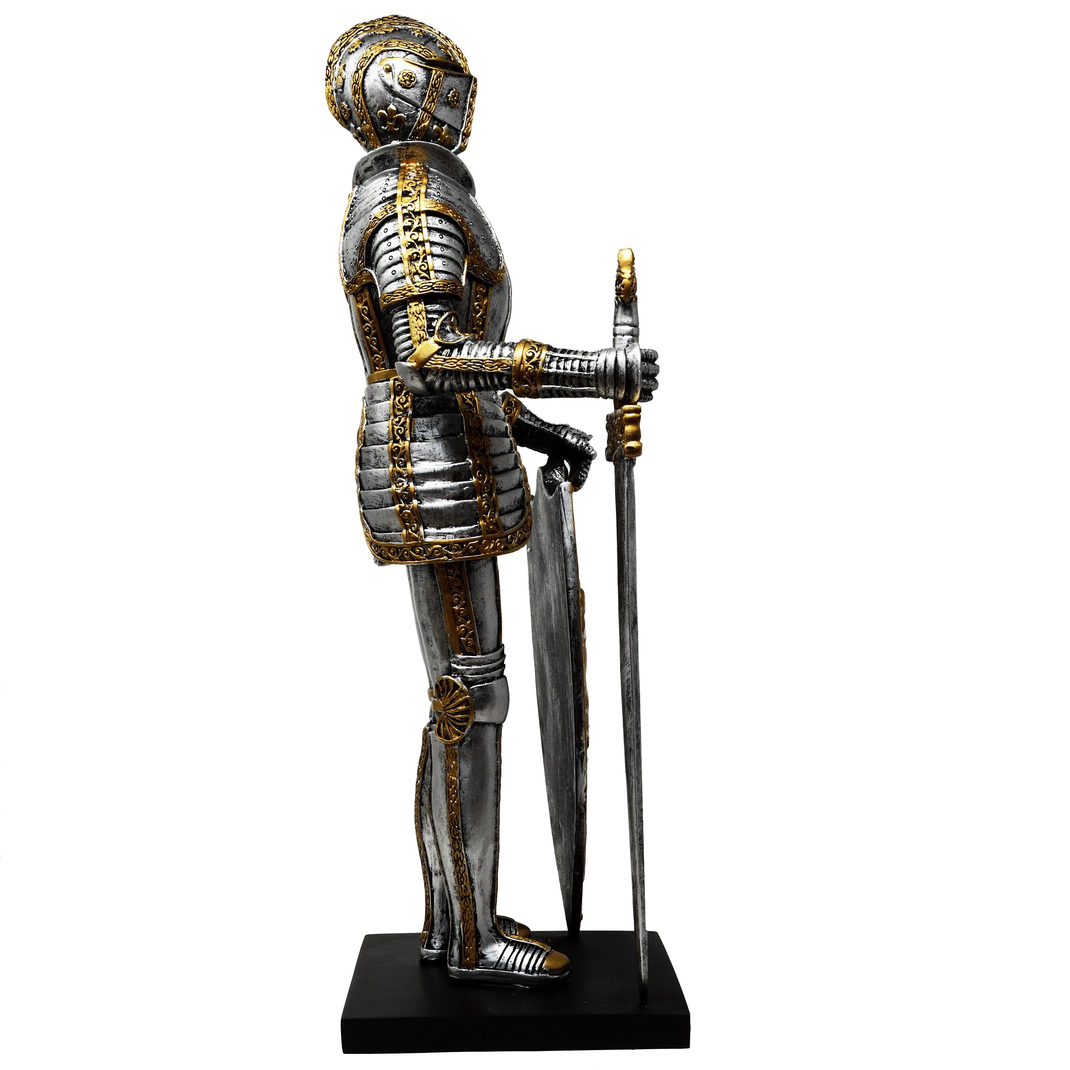 MystiCalls Dekofigur Große Ritter Figur mit Schwert und Schild - Ritterrüstung Statue (1 St), Sammelfigur, Sammlerfigur, Designerfigur, Dekofigur, Dekorationsobjekt