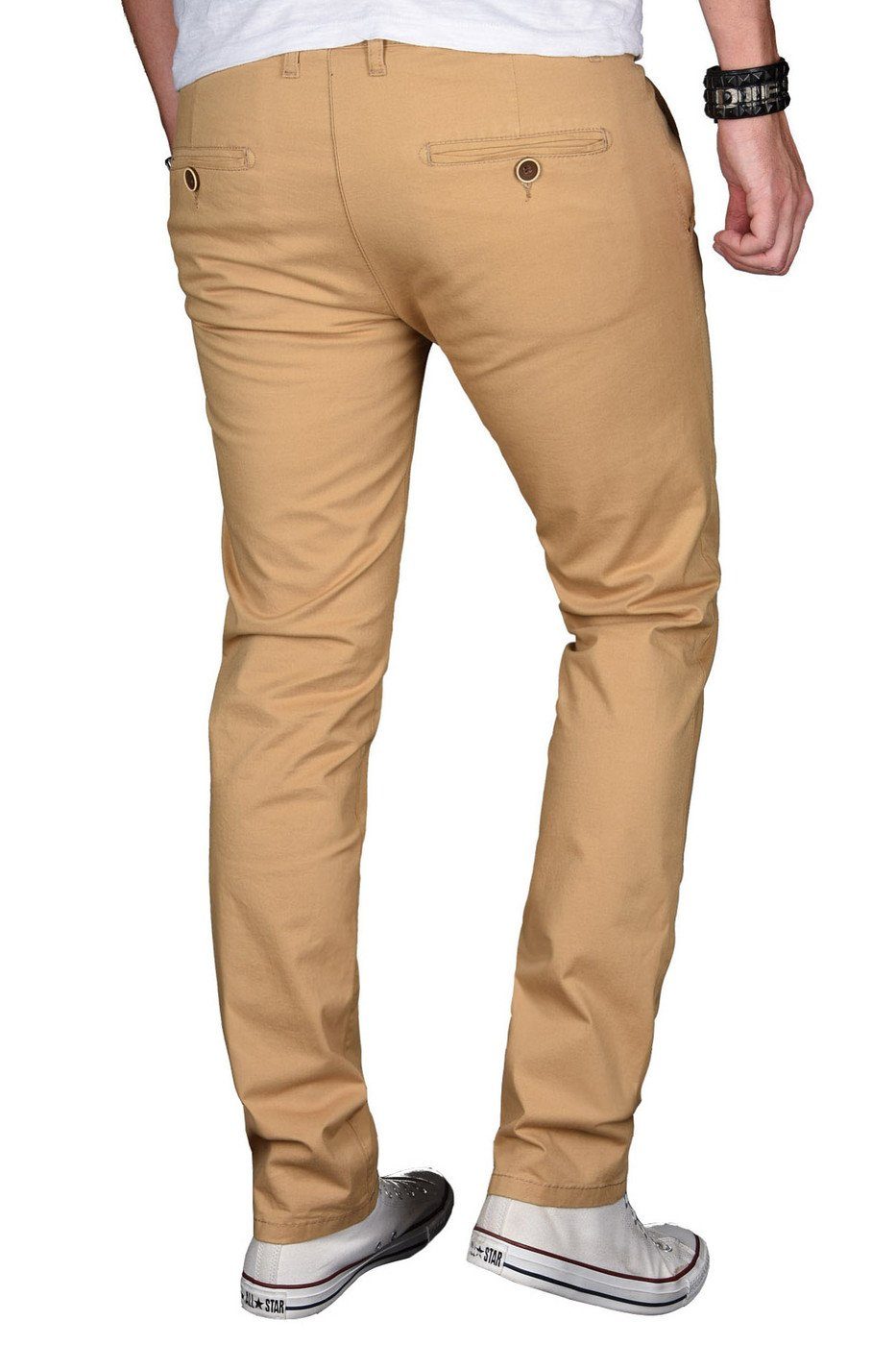 Alessandro Salvarini Chinohose Herren Slim Fit – Stretch Stoffhose Baumwolle Moderne Chino mit schmalem Schnitt und hohem Tragekomfort