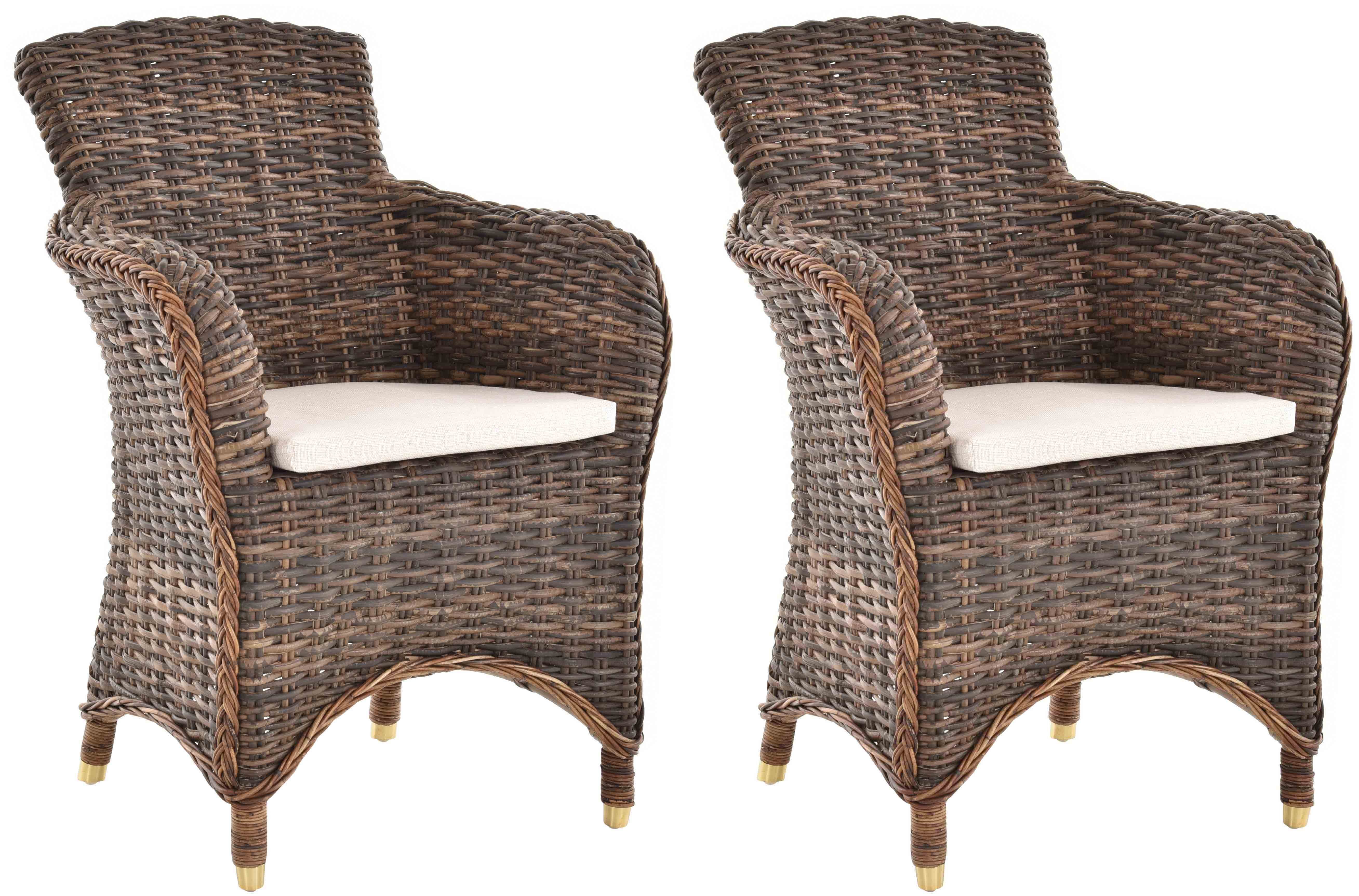 Esszimmersessel 2er Set Esszimmersessel Rattan Esszimmerstuhl mit Armlehne Sessel