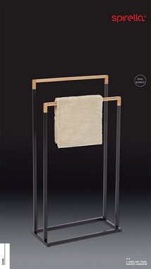 spirella Handtuchhalter CHIC, Handtuchständer, pulverbeschichteter Stahl / Bambus, mit 2 Haltestangen, in edler matt-Optik, ca. 45x21,5x84,5 cm