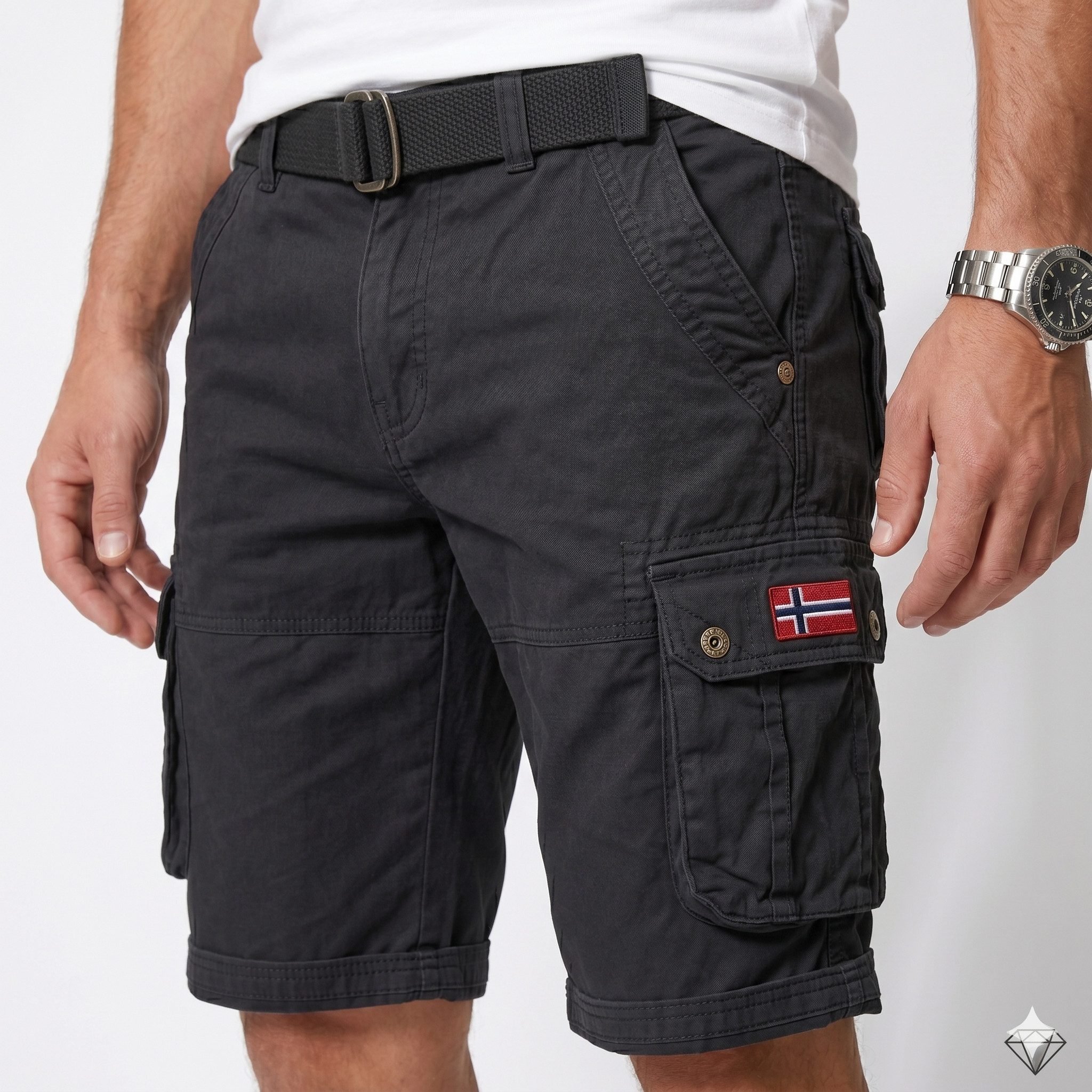Cargoshorts kurze Hose aus Baumwolle, Sommer-Bermuda