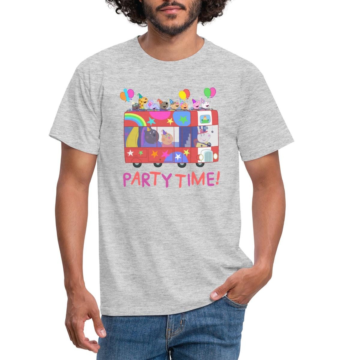 Spreadshirt T-Shirt Peppa Pig Design Party Time Mit Peppa Männer T-Shirt (1-tlg)