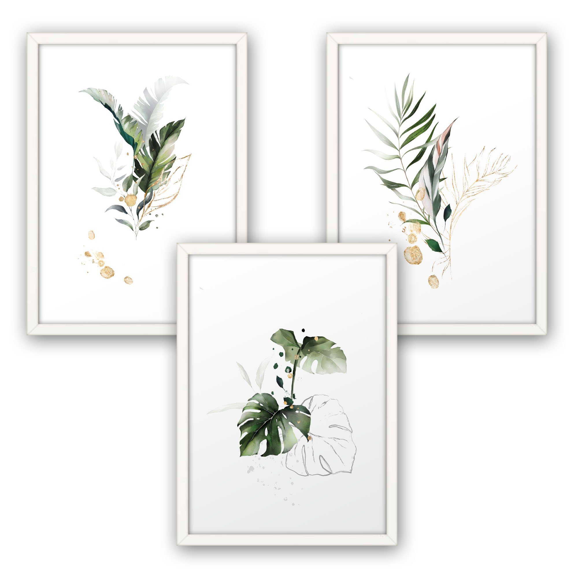 Kreative Feder Poster, Pflanzen (Set, 3 günstig online kaufen