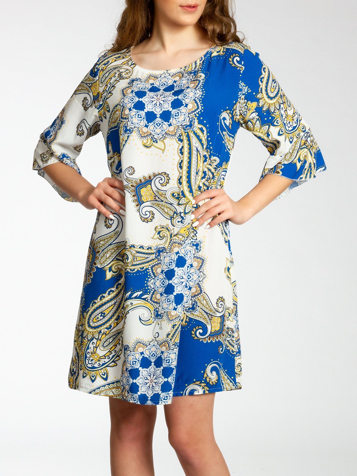 Caspar Sommerkleid SKL028 leichtes Damen Kleid mit Paisley Druck