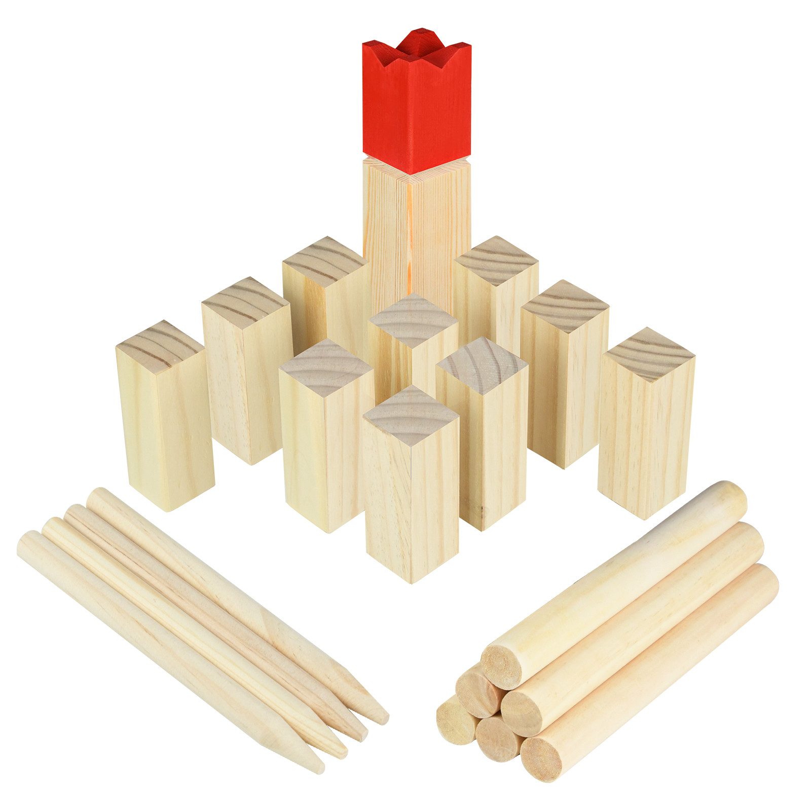 FIVMEN Spielzeug-Gartenset Spiel Wurfspiel Kubb in verschiedenen Größen, (Wurf Schach Spiele, Garten Spielzeug, Geschicklichkeitsspiel für Kinder & Erwachsene)