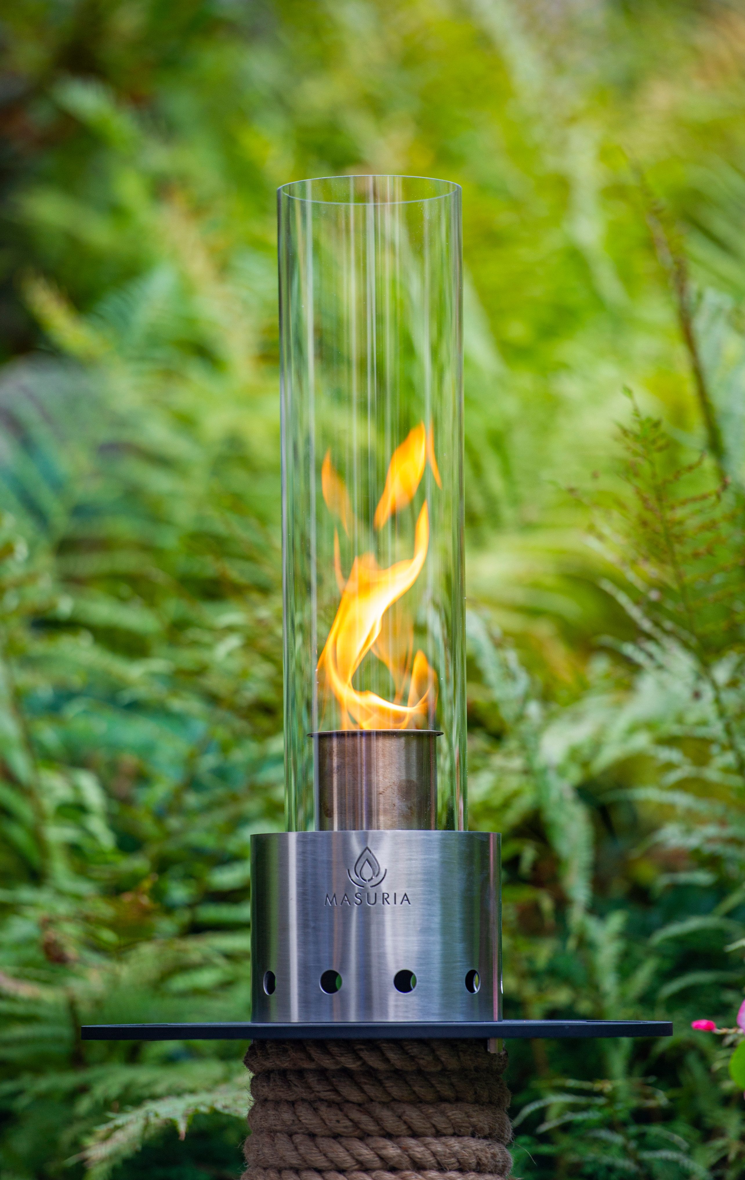 Masuria Gartenfackel Juno Lamp Corten Stahl Outdoor Garten-Fackel Feuer-Lampe