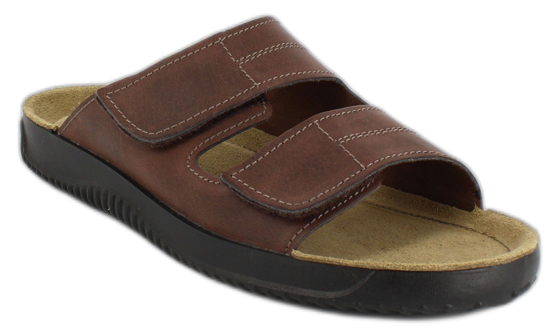 Beck Herren-Pantolette Ben mit Klettverschluß Hausschuh – Bild 4 von 5