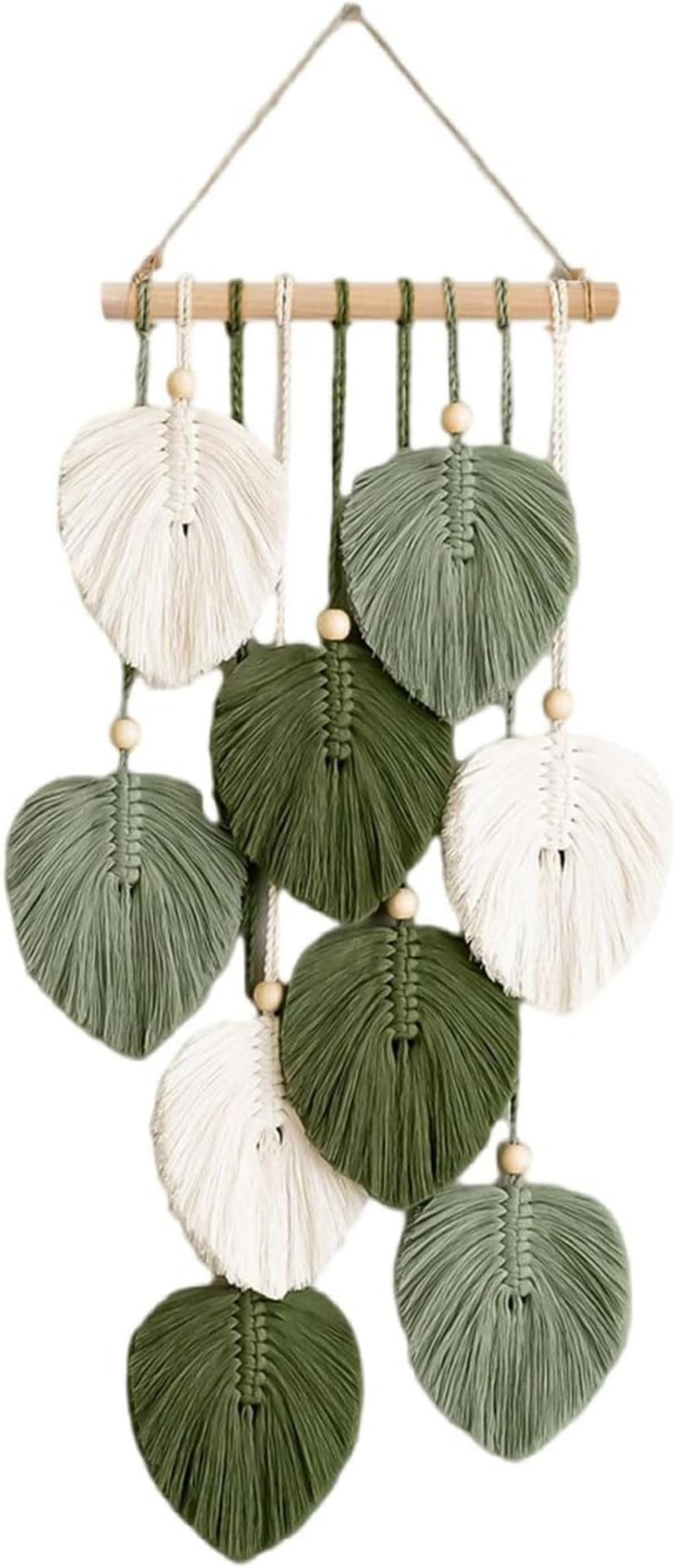 Kaket Hängedekoration Blatt Makramee Wandbehang, Boho Raumdekor