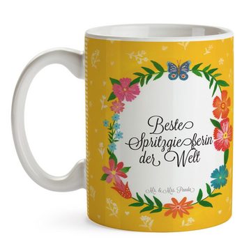 Mr. & Mrs. Panda Tasse Spritzgießerin - Geschenk, Schenken, Teebecher, Abschluss, Gratulatio, Keramik