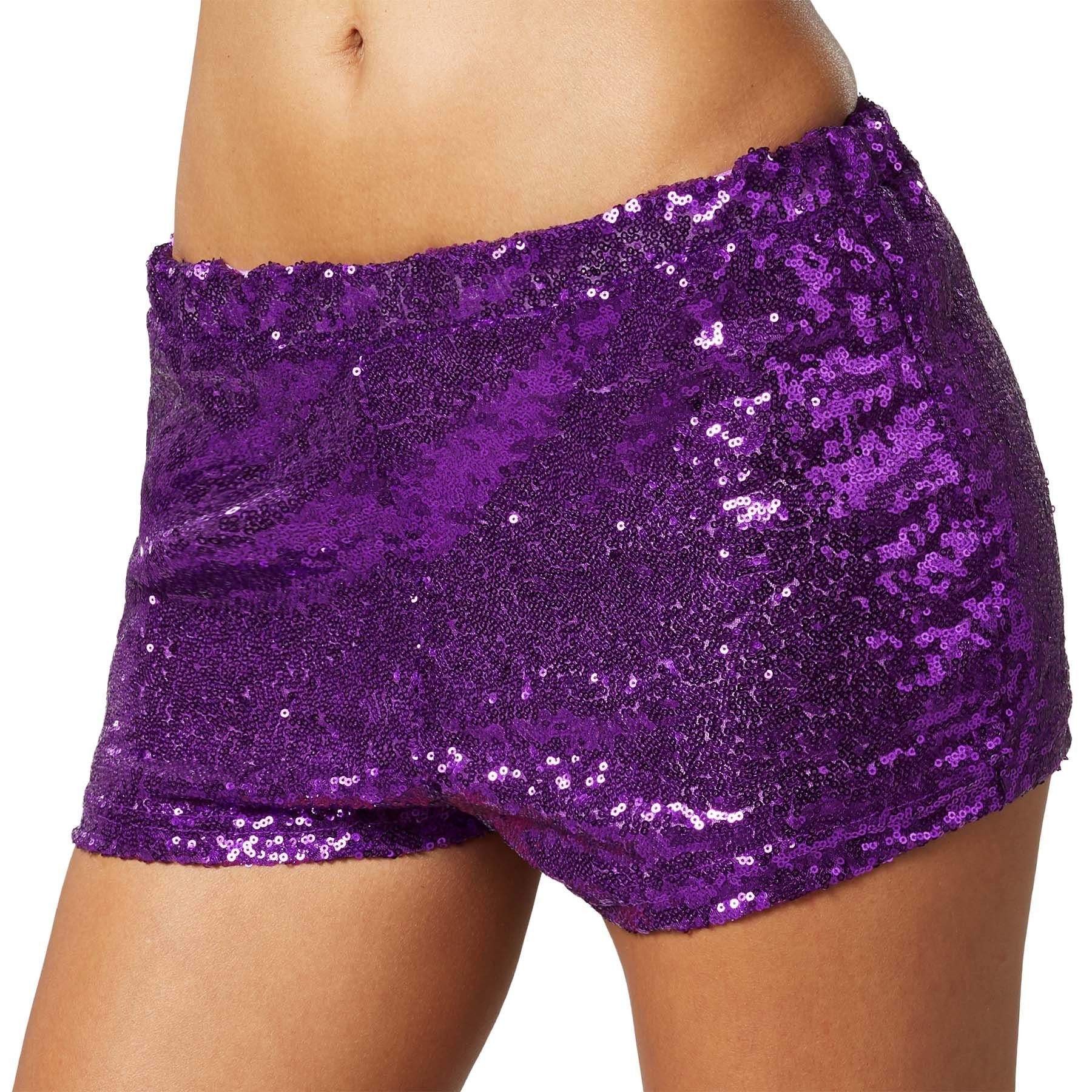 Hotpants Pailletten-Shorts lila dressforfun