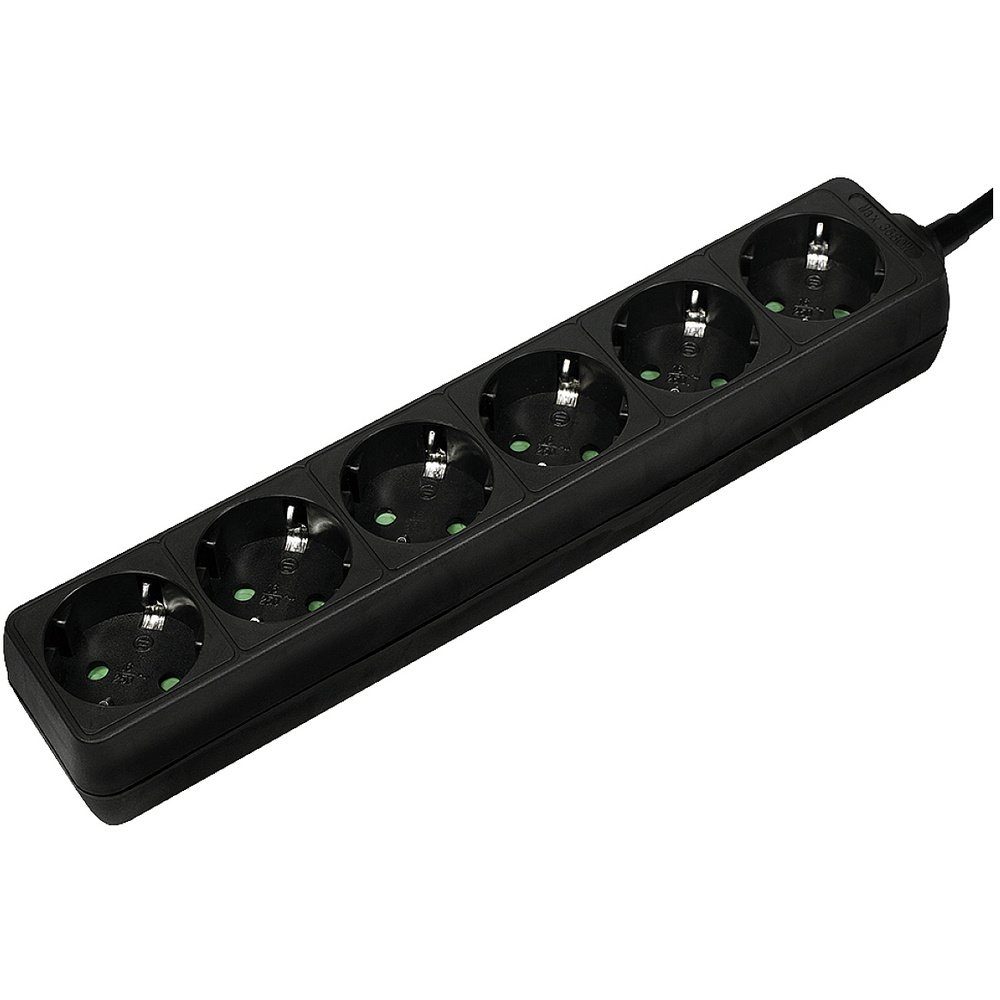 LogiLink LogiLink LPS238B Steckdosenleiste Schwarz Schutzkontakt 1 St. Steckdosenleiste (Kabellänge 1.50 m)