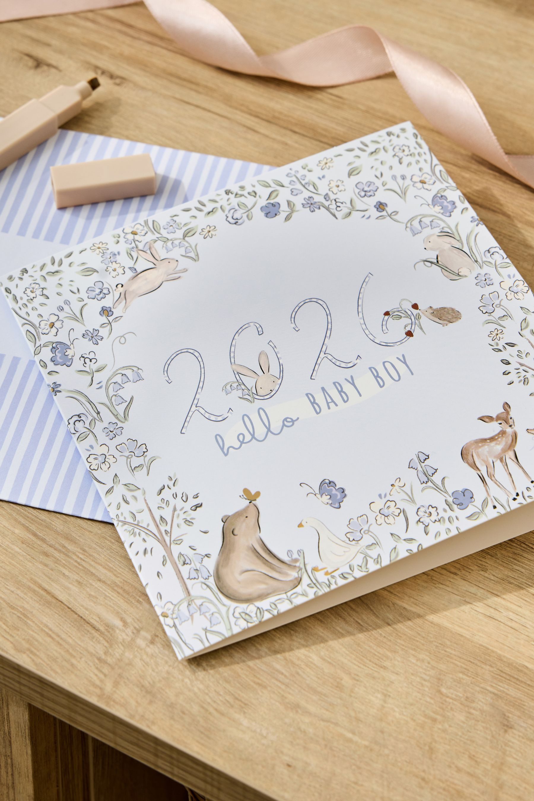 Next Geschenkpapier Geschenktüte und Karte, Baby Boy Born in 2026, (1St)