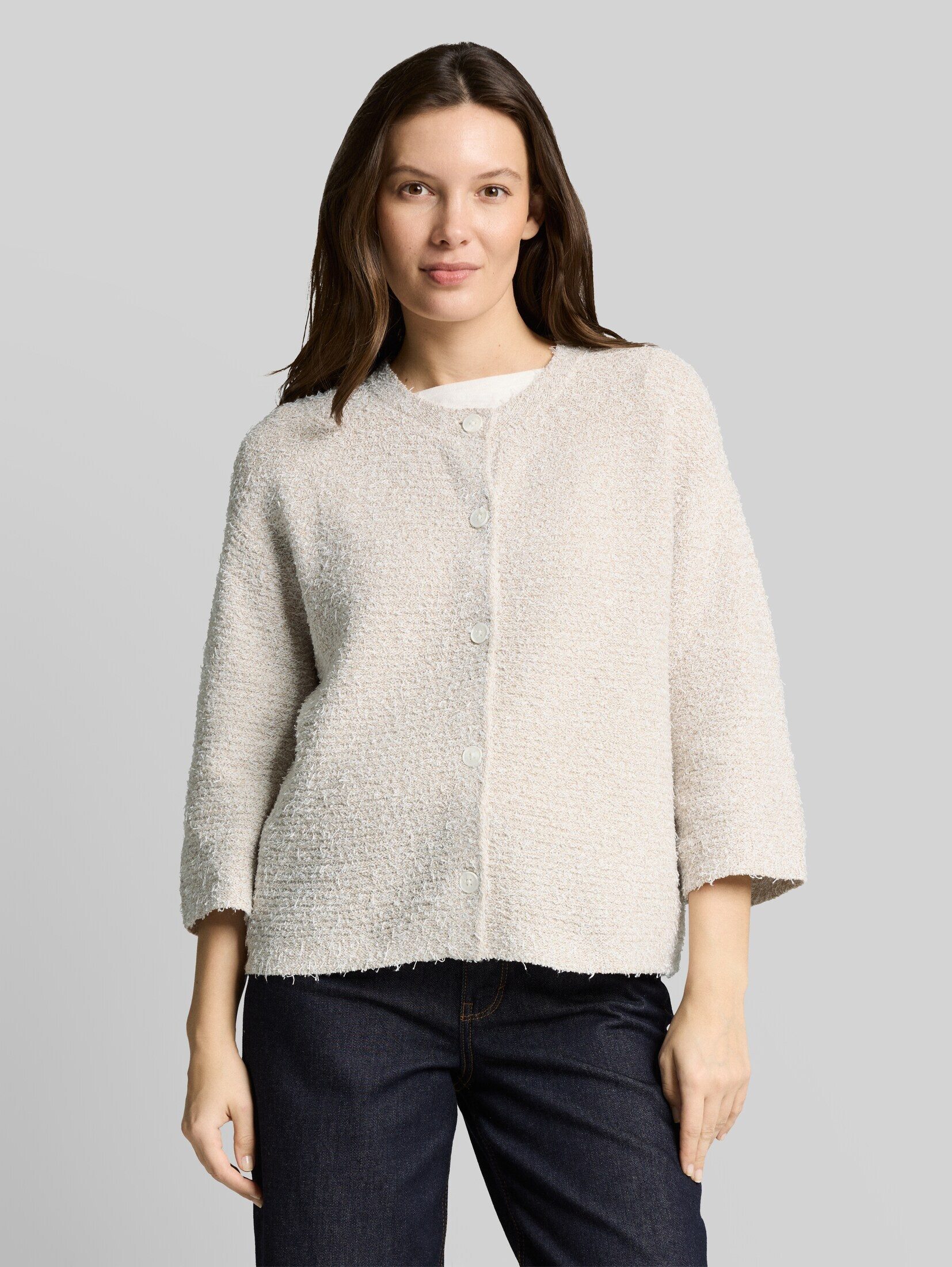 TOM TAILOR Cardigan Pullover & Strickjacken Loose Fit Cardigan mit 3/4-Arm
