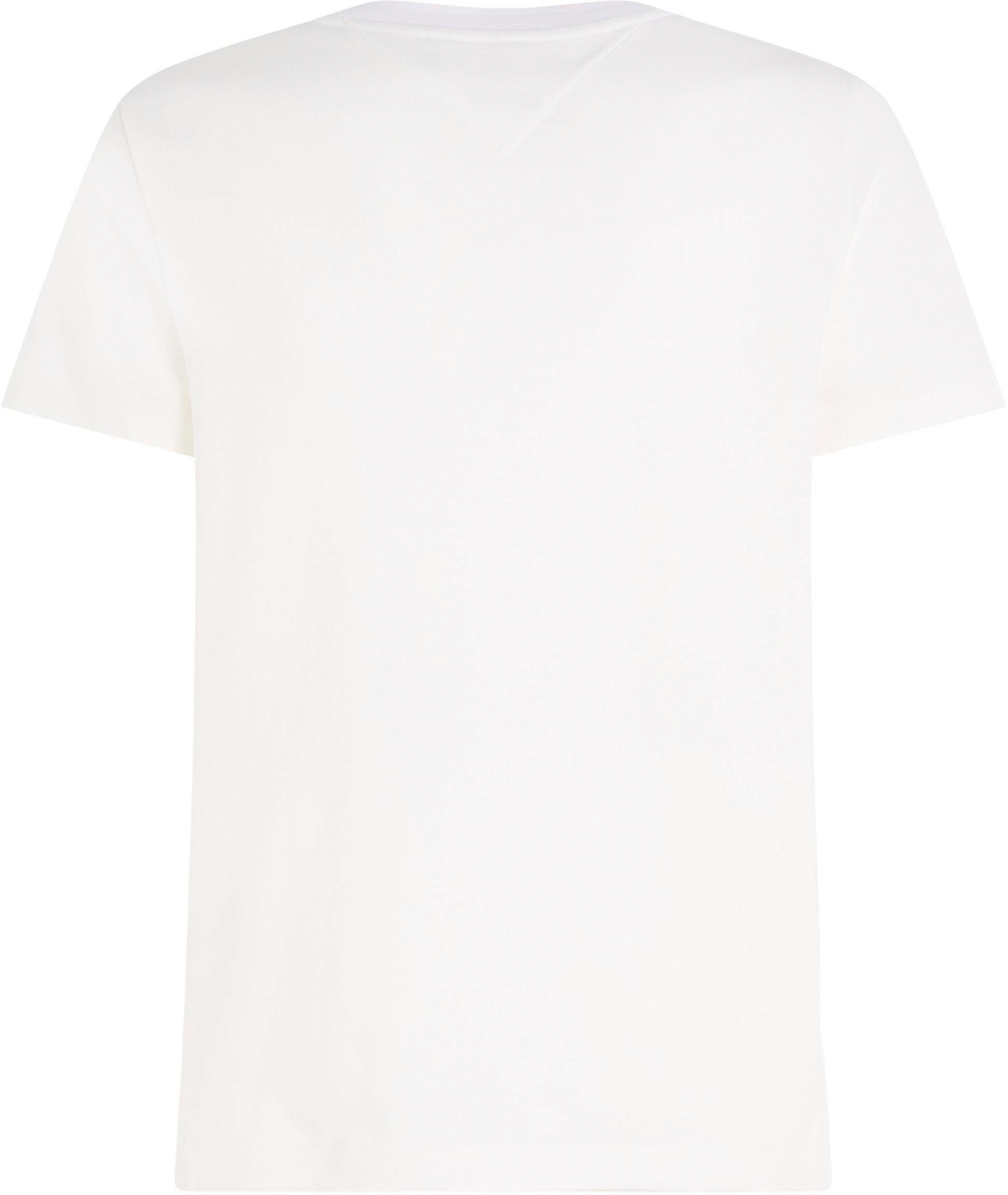 TEE Hilfiger T-Shirt Tommy PIQUE NECKLINE RWB White