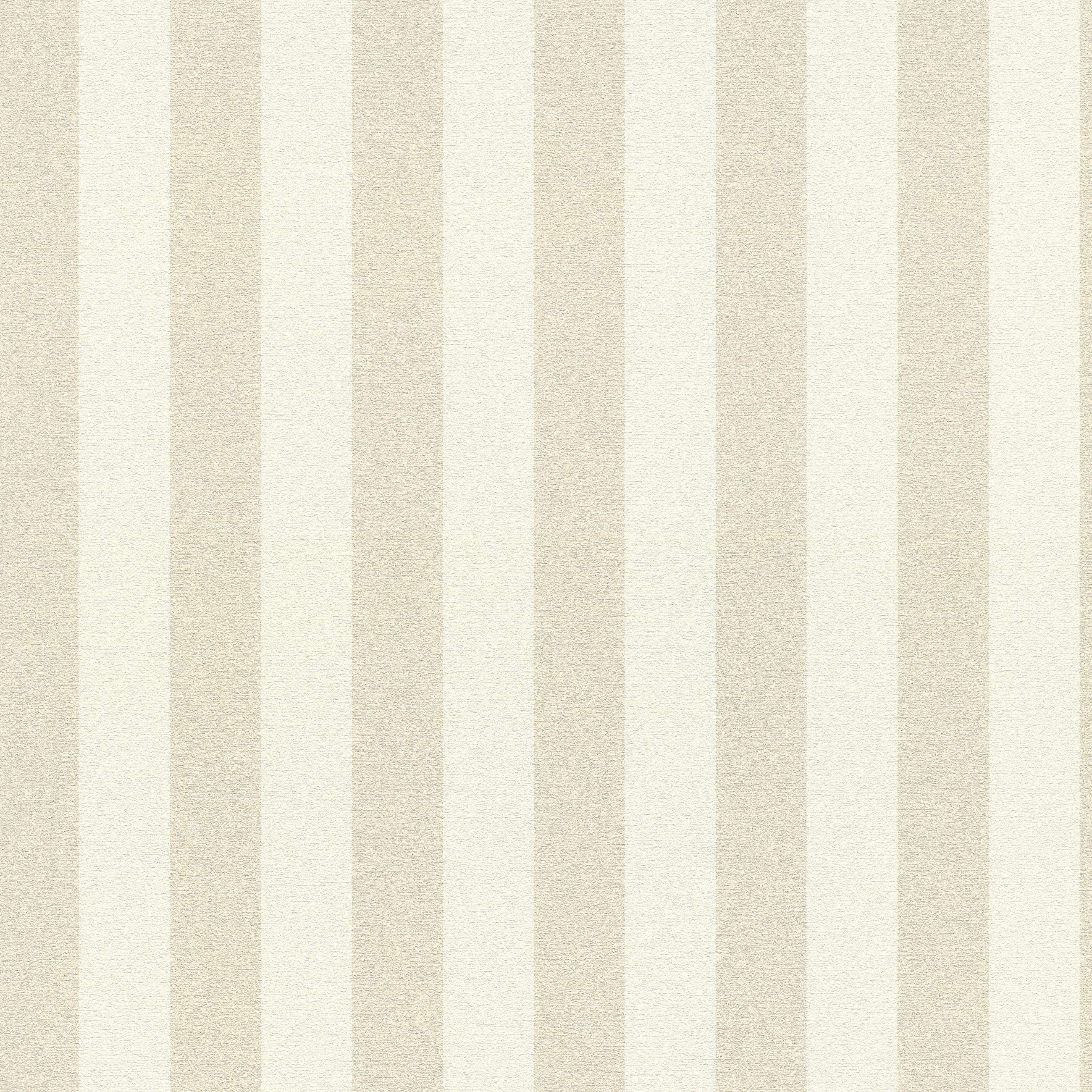 Rasch Vliestapete Streifen - Vinyltapete Creme, strukturiert, Ton-in-Ton, grafisch, (1 Rolle, 1 St., Kollektion #followusaround - 10,05 m x 0,53 m), Lichtbeständige Farben, Feucht Abwischbar, Müheloses Tapezieren