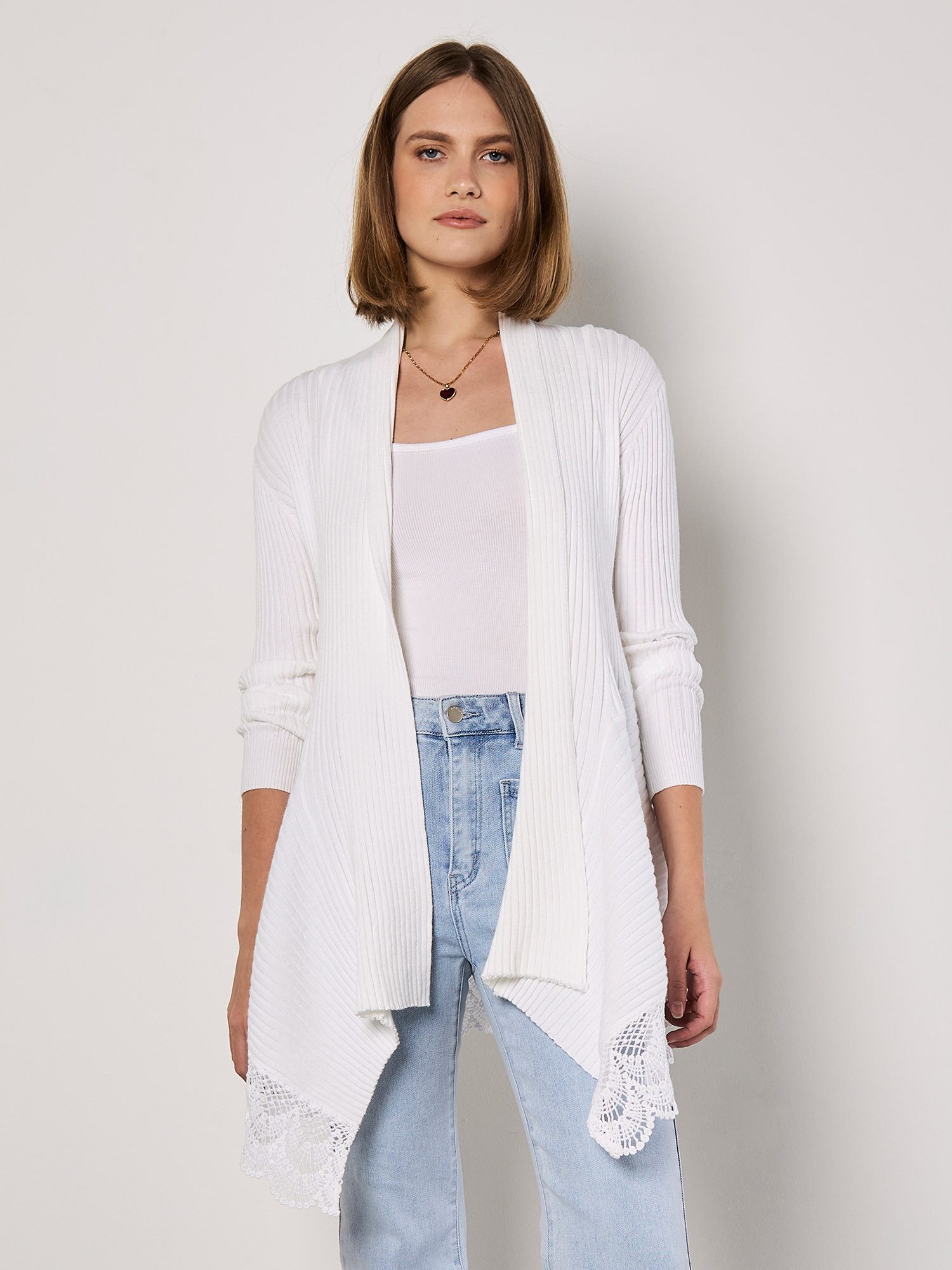 Apricot Cardigan Wasserfall Cardigan, (1-tlg) mit Crochetbesatz günstig online kaufen