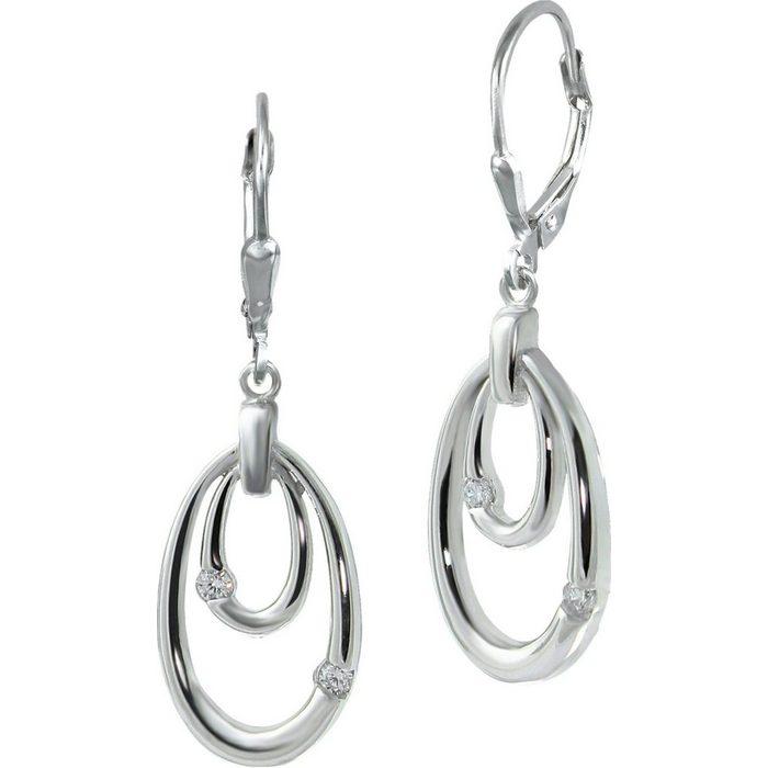 SilberDream Paar Ohrhänger SilberDream Damen 925 Ohrhänger Ohrringe (Ohrhänger) Damen Ohrhänger Ovale aus 925 Sterling Silber glanz Farbe: silber weiß