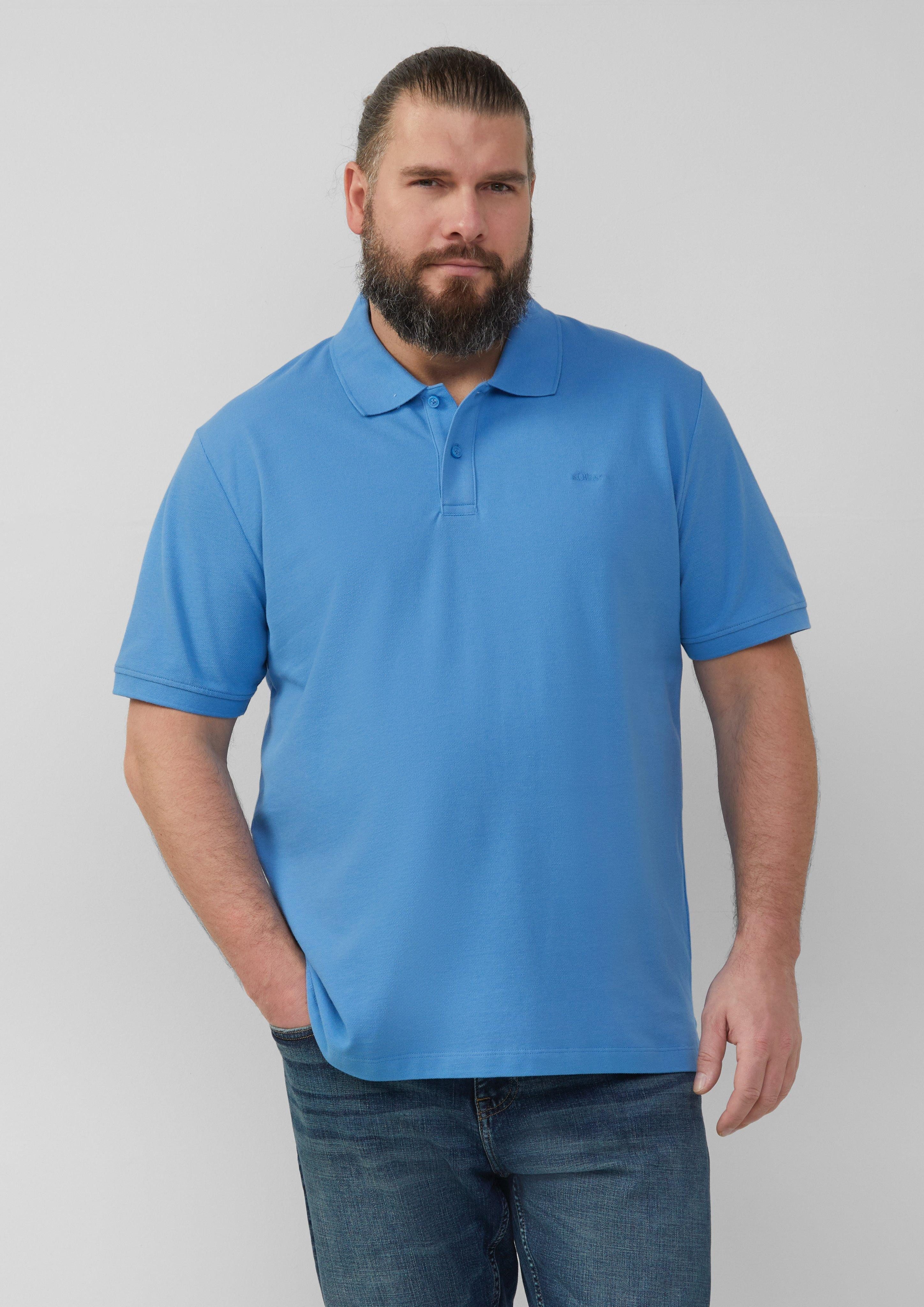 s.Oliver Kurzarmshirt Poloshirt mit Logo-Stickerei Logo günstig online kaufen