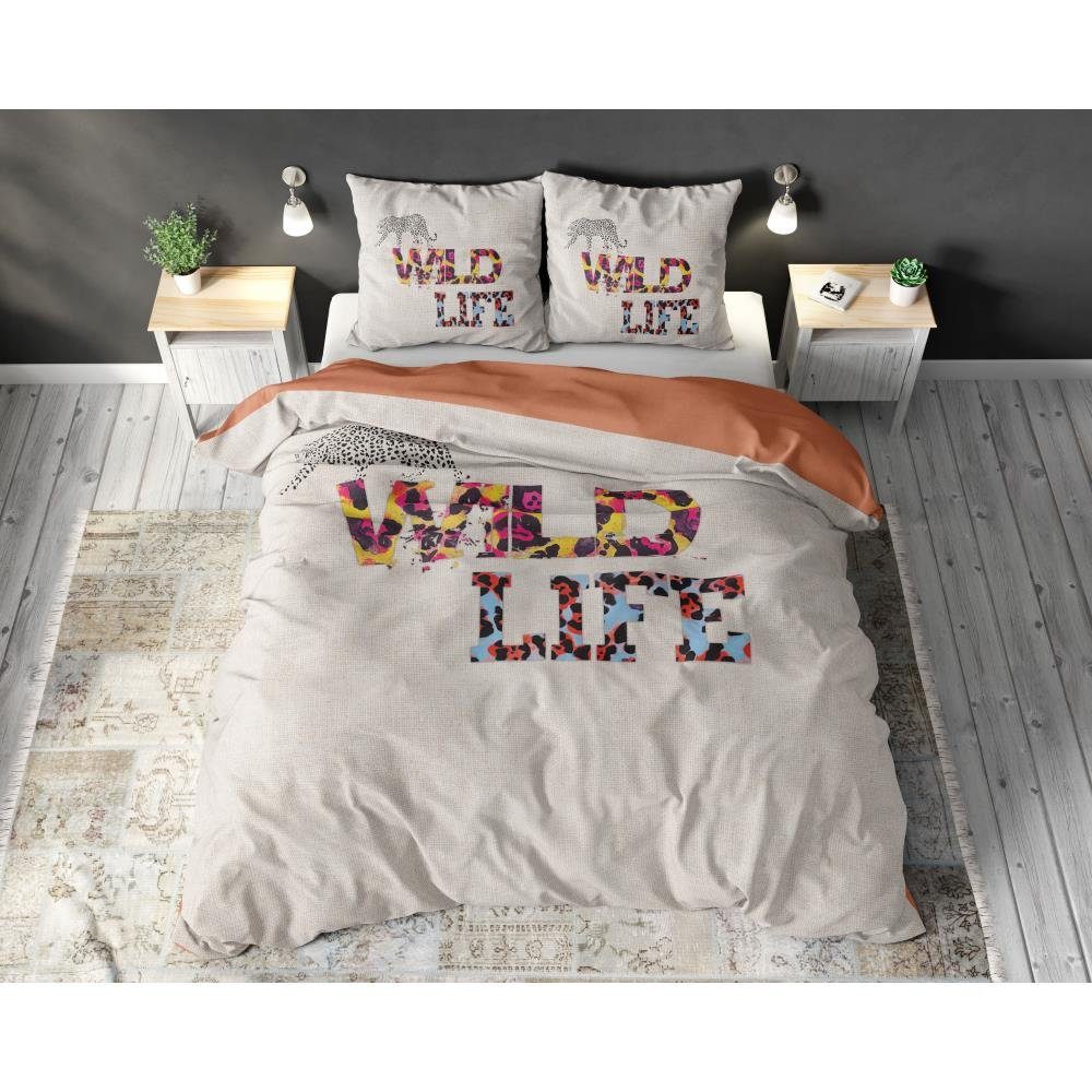 Sitheim-Europe Bettwäsche SLEEPTIME WILD LIFE 2 -Bettbezug & Kissenbezüge, Baumwolle, 3 teilig, Weich, geschmeidig und wärmeregulierend
