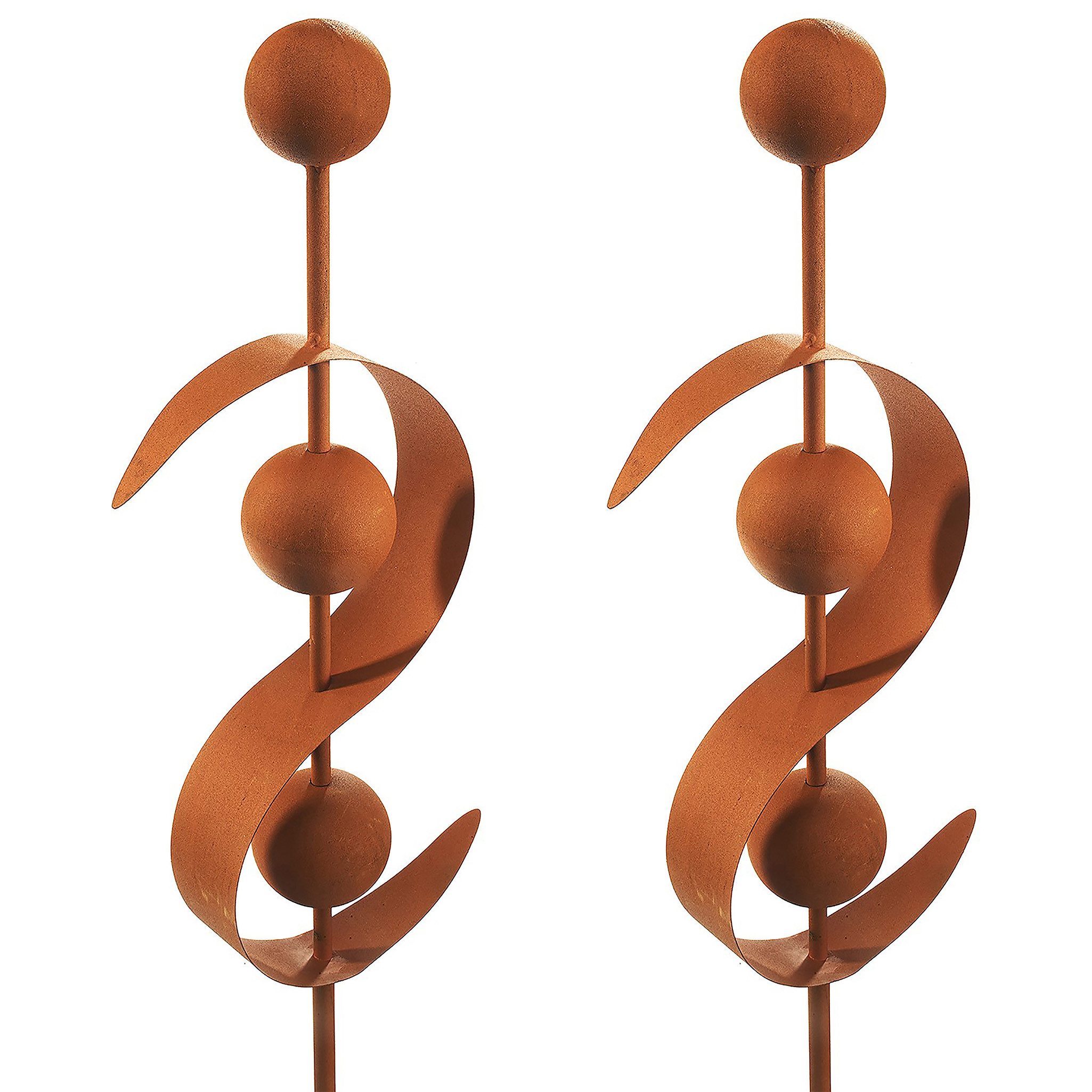 Kobolo Gartenstecker Dekostecker RUSTY WAVE Rostoptik 2er Set Beetstecker Gartendeko (2-St., 2 Stück) 2er Set, 100 cm hoch