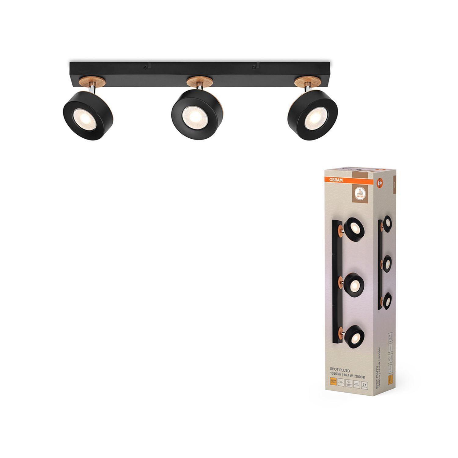 Licht-Erlebnisse Deckenstrahler ELUNIS, LED fest integriert, Warmweiß, LED verstellbar länglich 3000 K 960 lm Modern