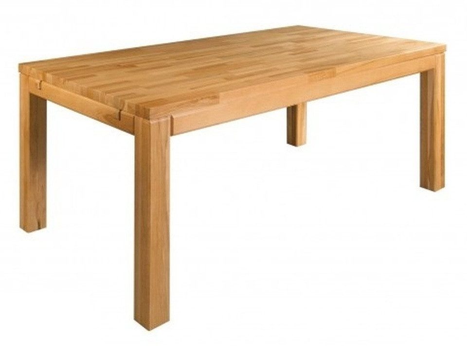 Esstisch Handgefertigter massiver Holztisch in elegantem Naturton