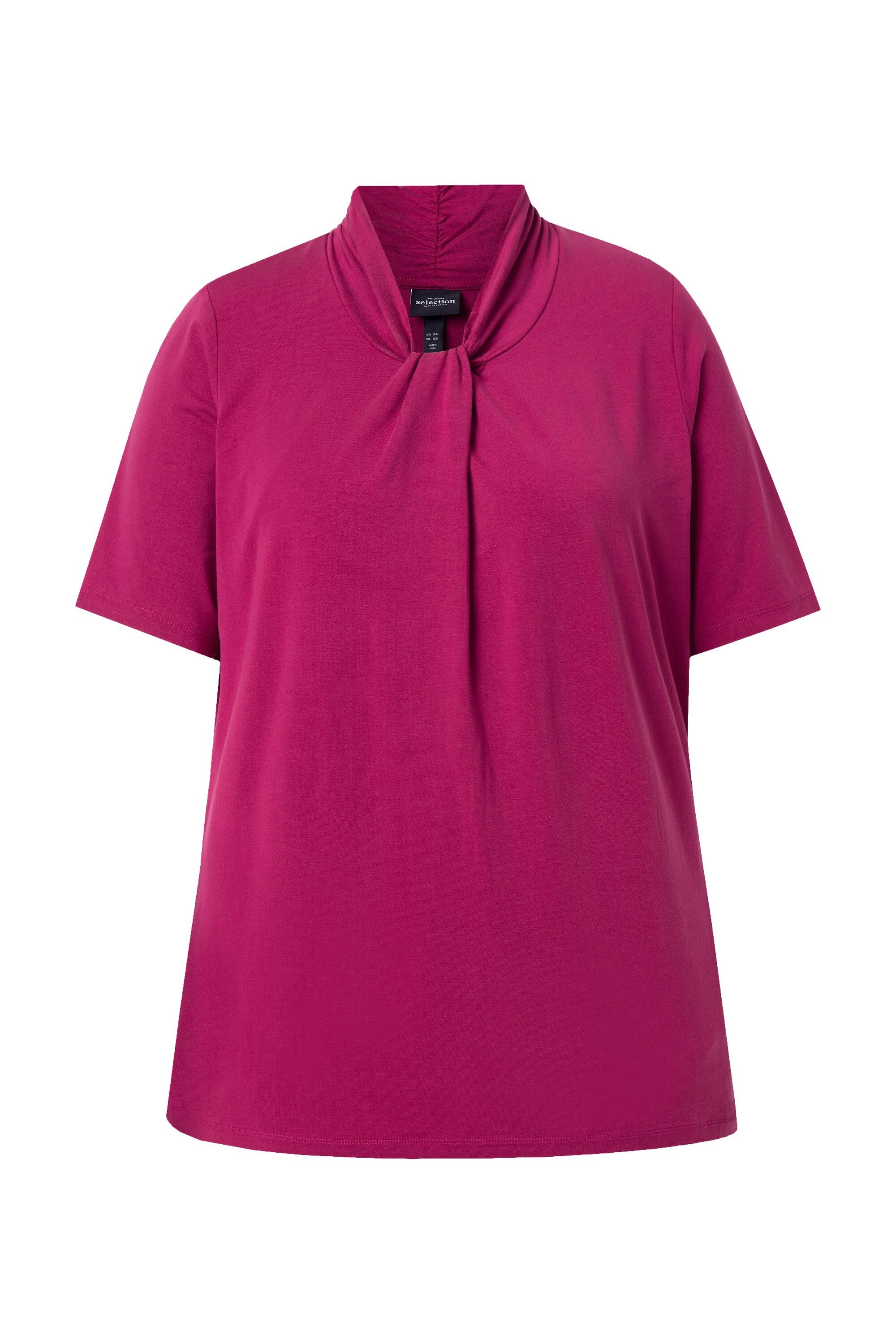 T-Shirt T-Shirt Lyocell Classic Stehkragen Halbarm