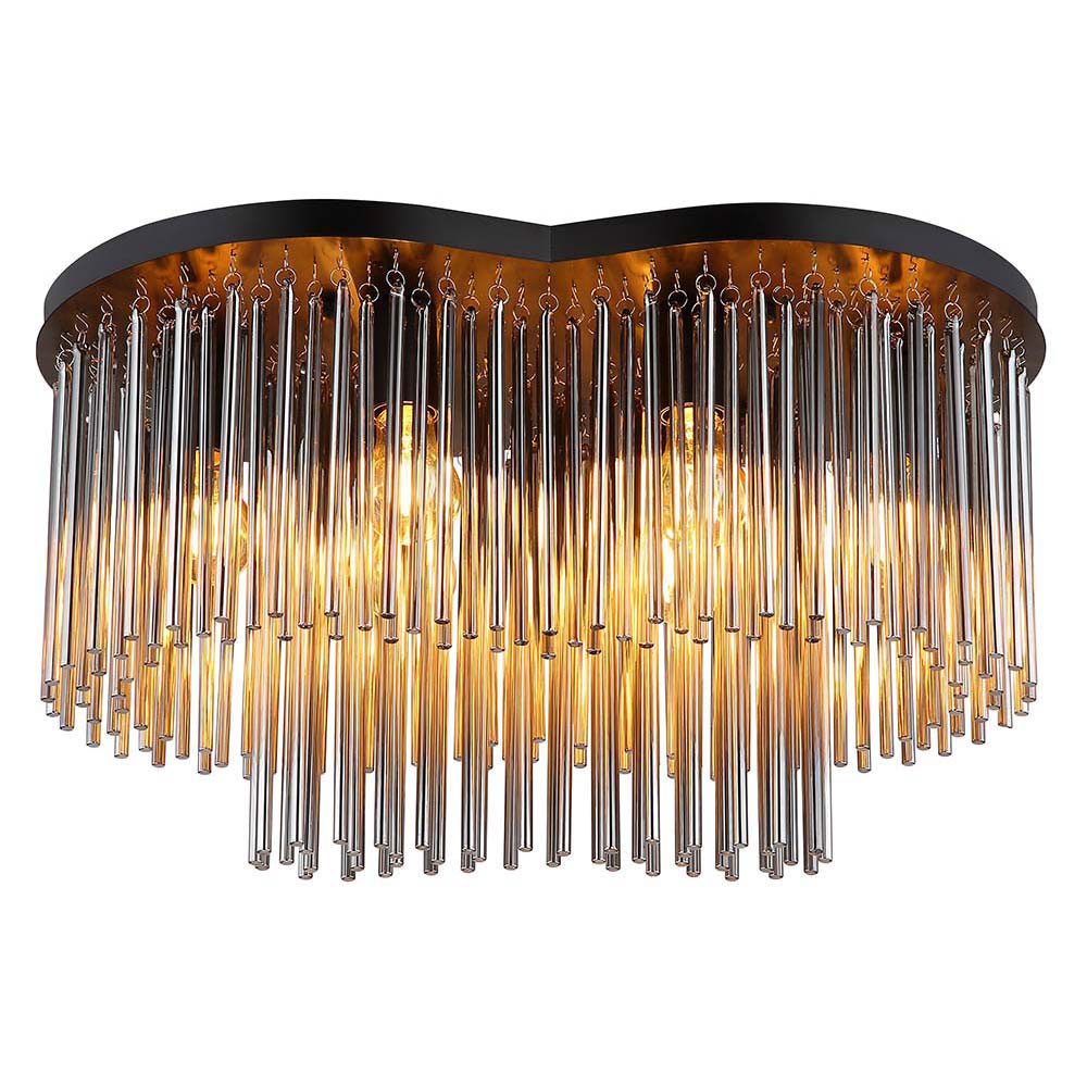 GLOBO LIGHTING Deckenleuchte, Leuchtmittel nicht inklusive, Deckenleuchte Deckenlampe Wohnzimmerlampe Metall Schwarz-matt