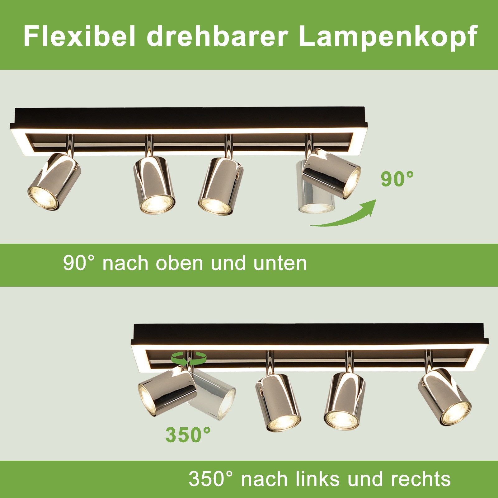 Nettlife LED Deckenstrahler Deckenleuchte 2/3/4 Flammig GU10 Küche Modern W günstig online kaufen