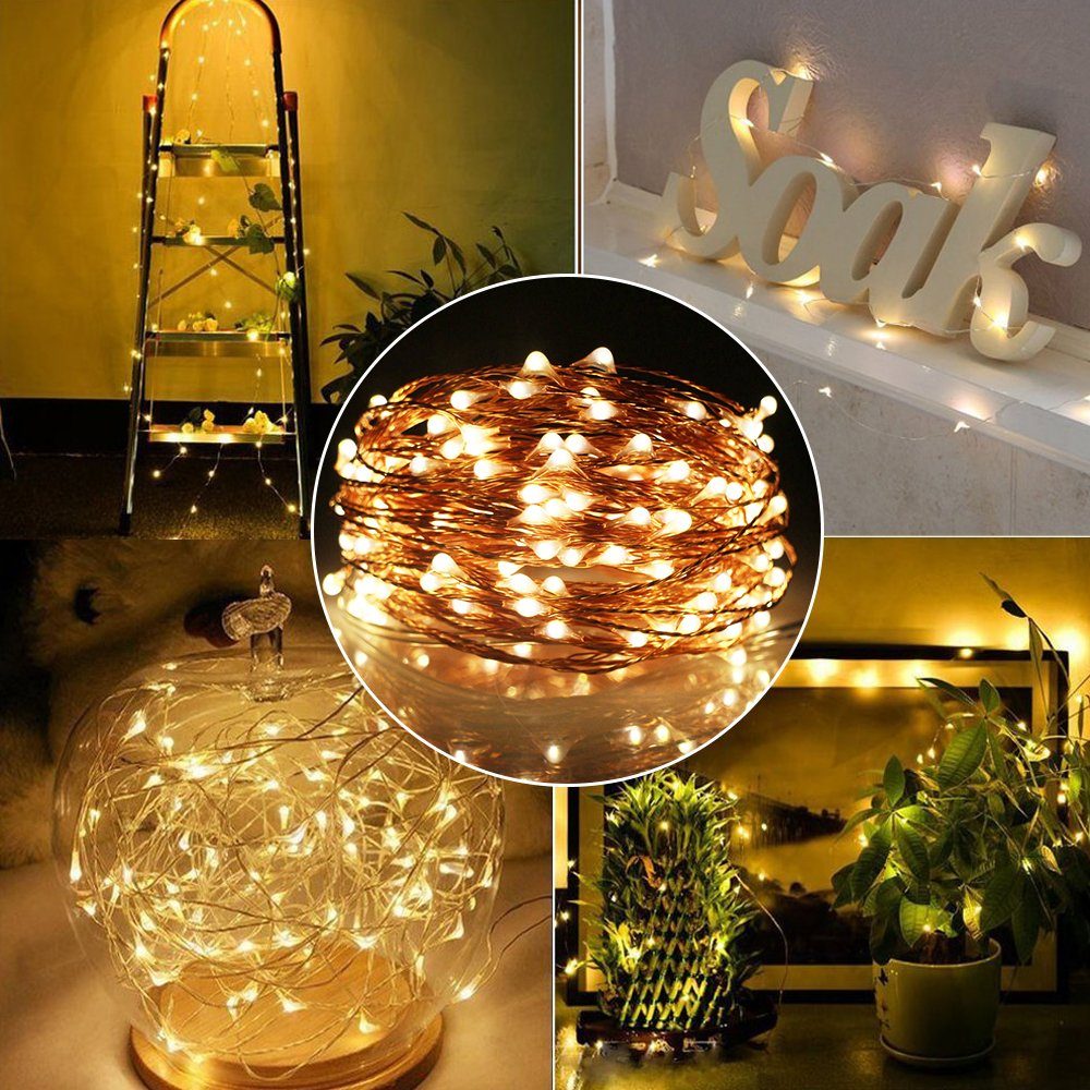 Rosnek LED-Lichterkette 5/10/20M Hängende Kugel Feuerwerk Lichterkette, USB, Wasserdicht