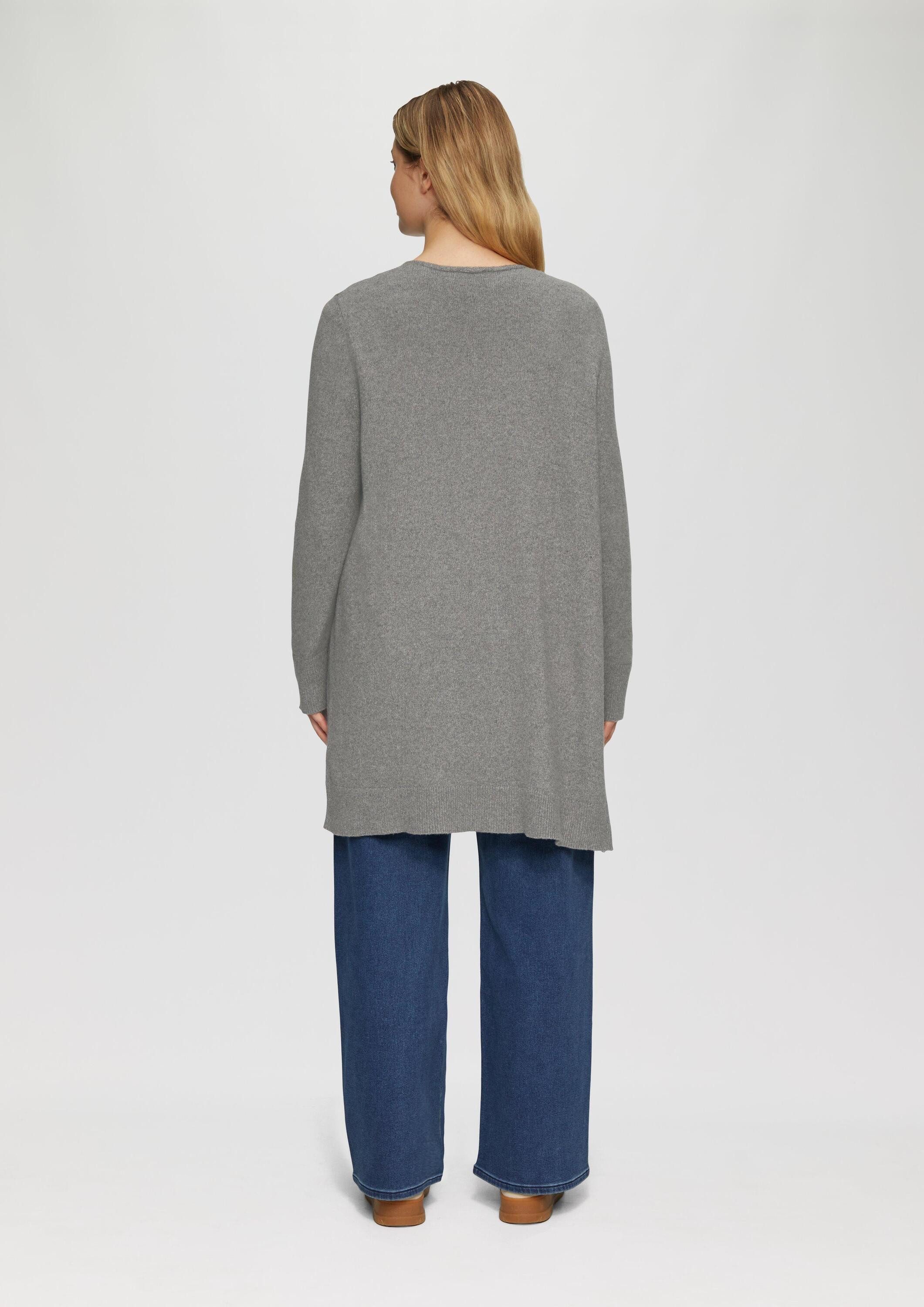 s.Oliver Cardigan Strickjacke Lange Strickjacke mit Rippbündchen