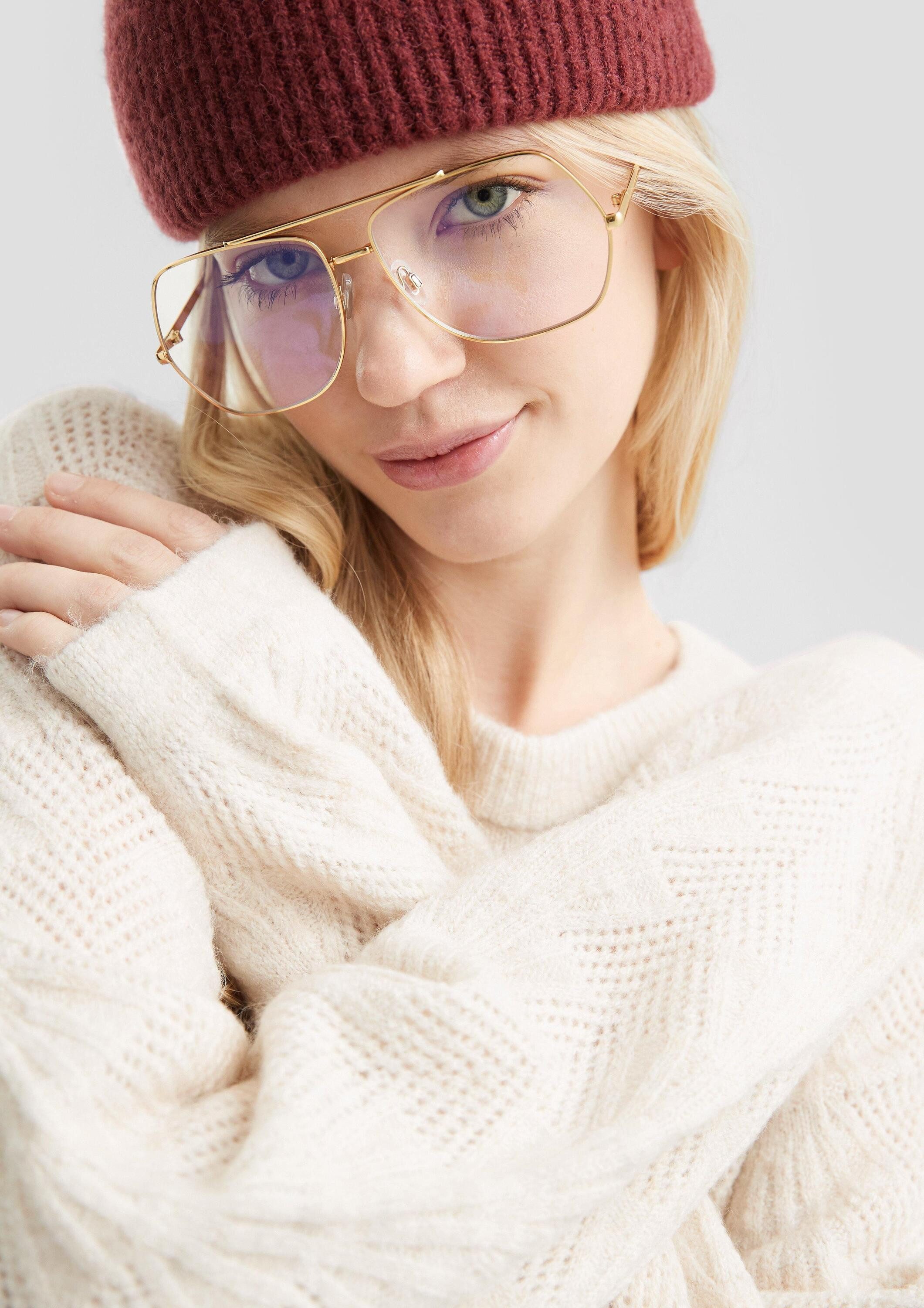 QS Longpullover Strickpullover Weicher Pullover mit Ajourmuster