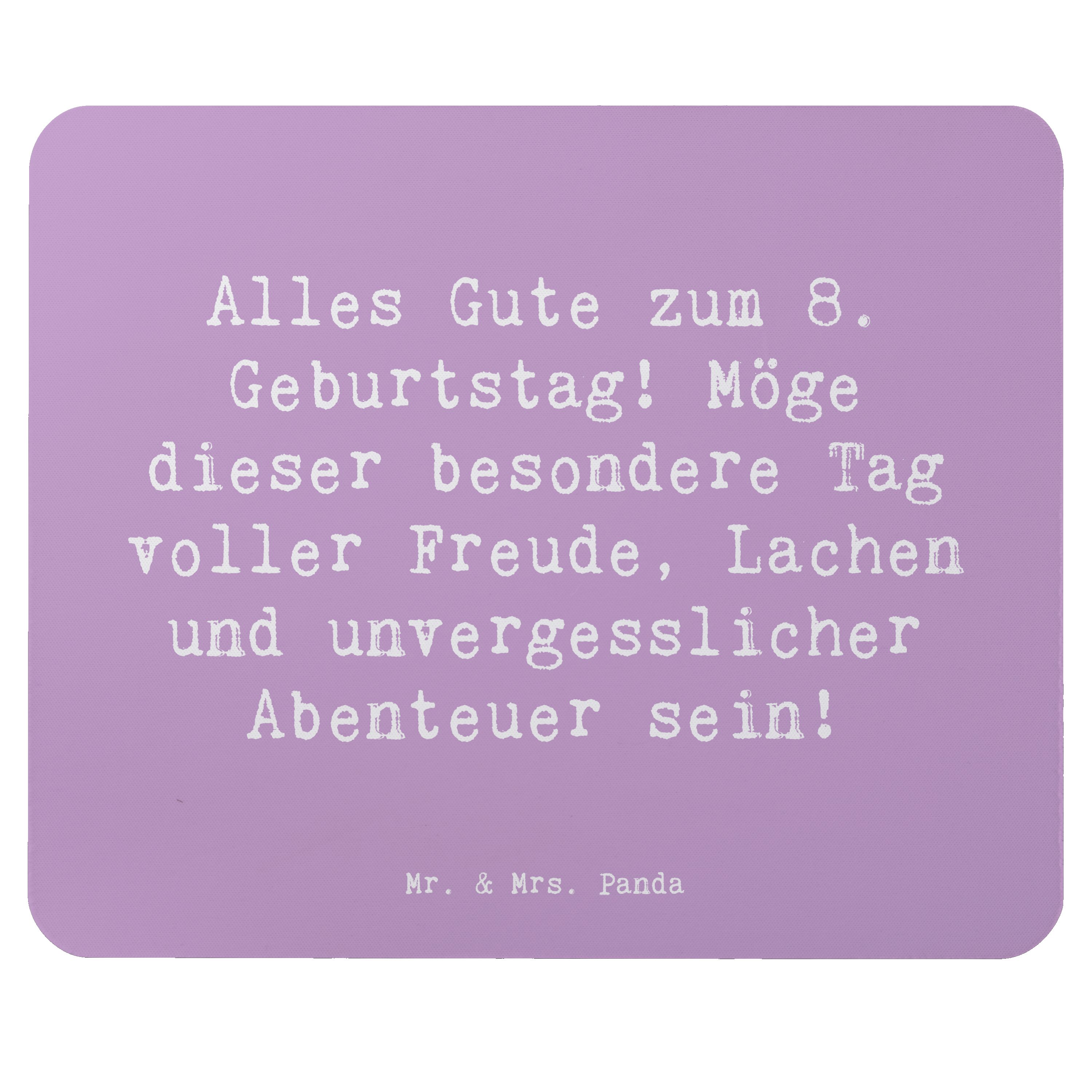 Mauspad Spruch 8. Geburtstag Abenteuer - Lavendeltraum - Geschenk, achtes Leb