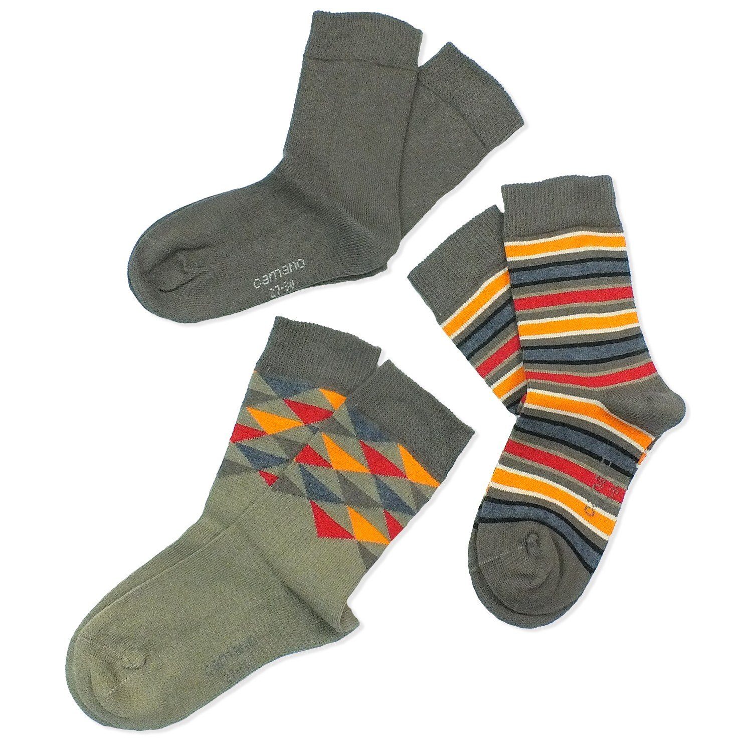 Camano Langsocken CA3840 (Packung, 3-Paar, 3 Paar) Kinder Socken, Jungen & Mädchen mit Baumwolle, Kindersocken