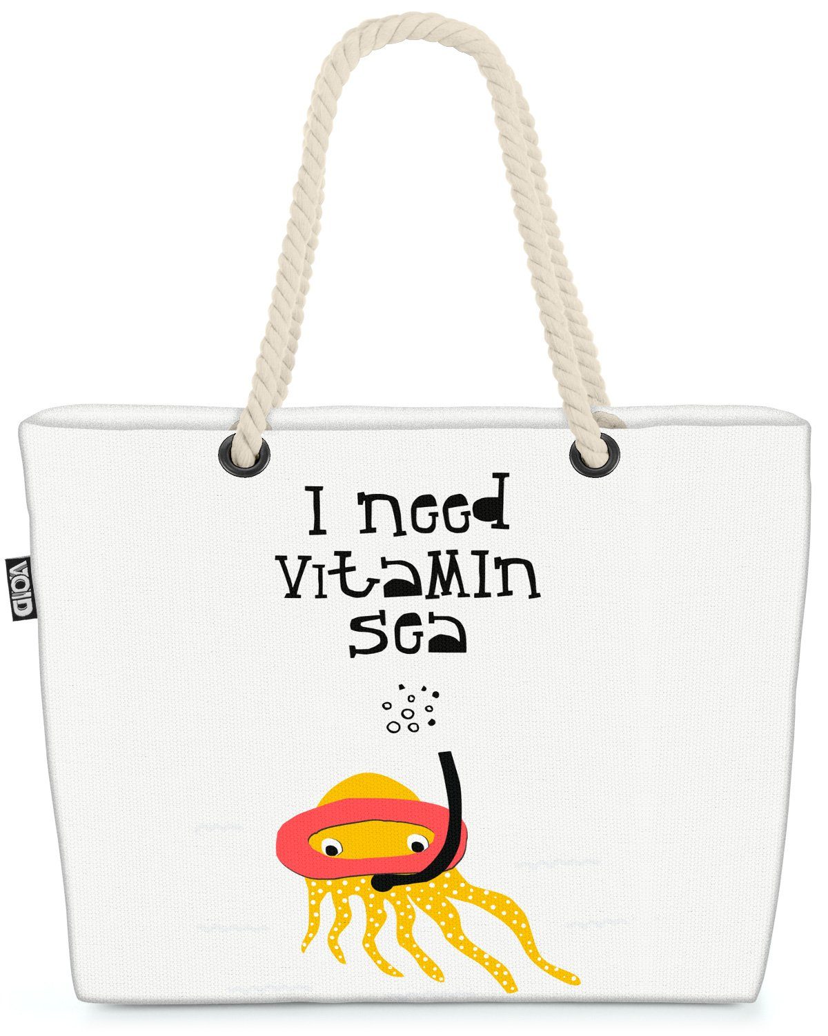 VOID Strandtasche (1-tlg), Vitamin Sea Oktopus Angeln Fische Meer Skandinavisches Design Schiff