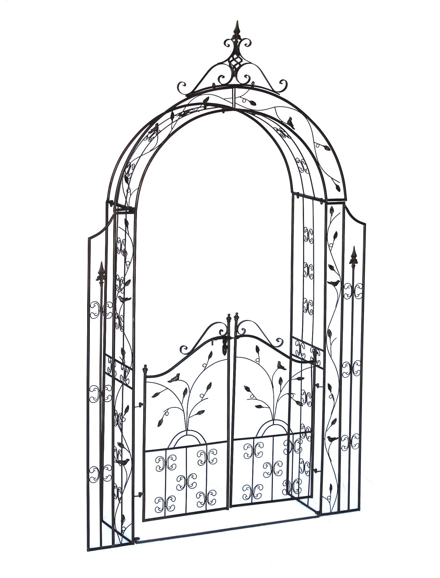 DanDiBo Rosenbogen mit Tür Metall 18604 Torbogen Gartentor Eisen Rundbogen